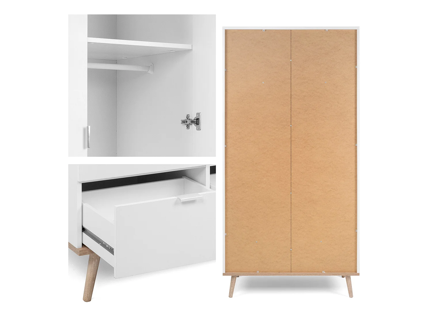 Armoire 90x180x55 cm blanche