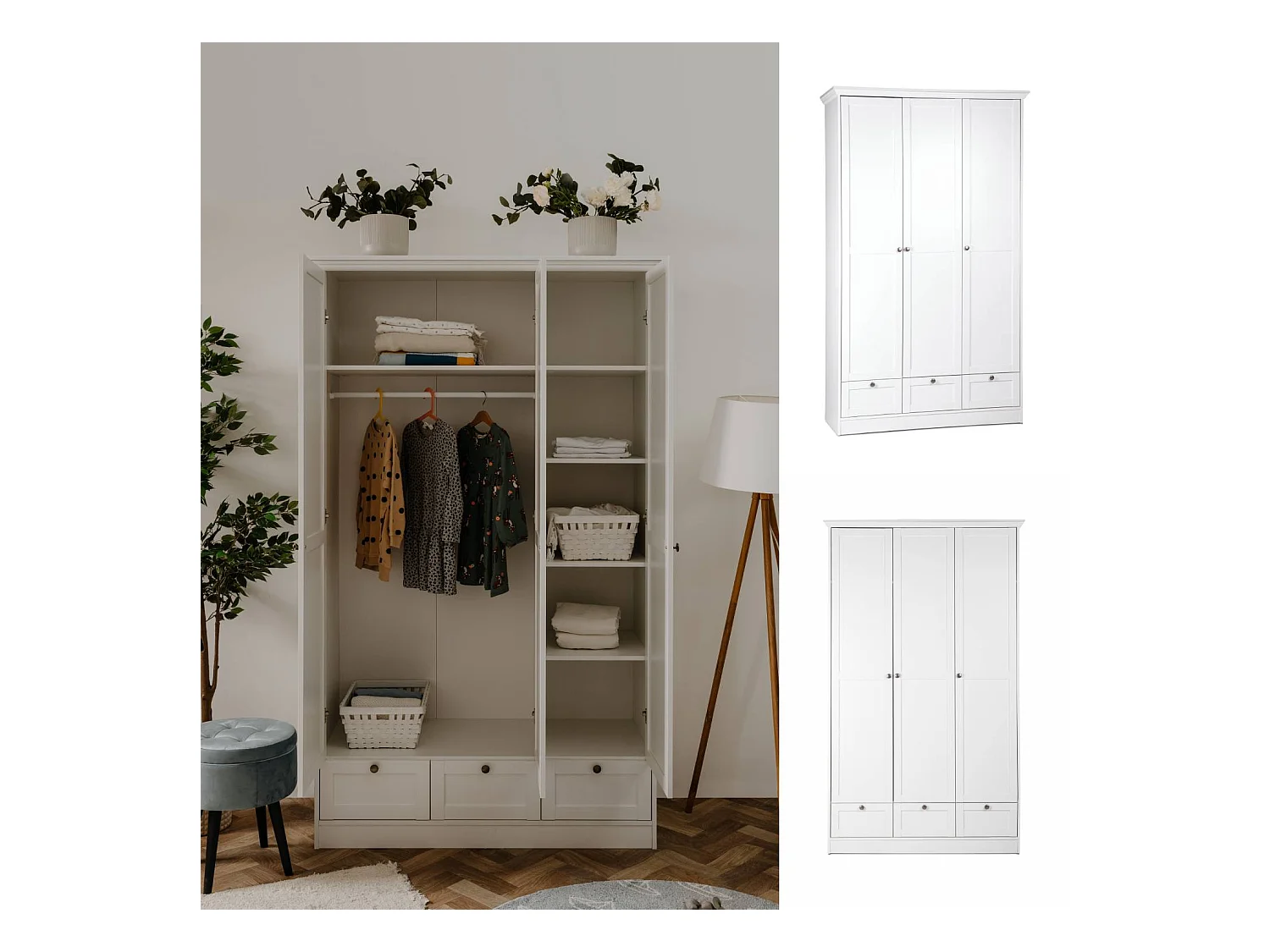 Armoire 120x200x51 cm blanche