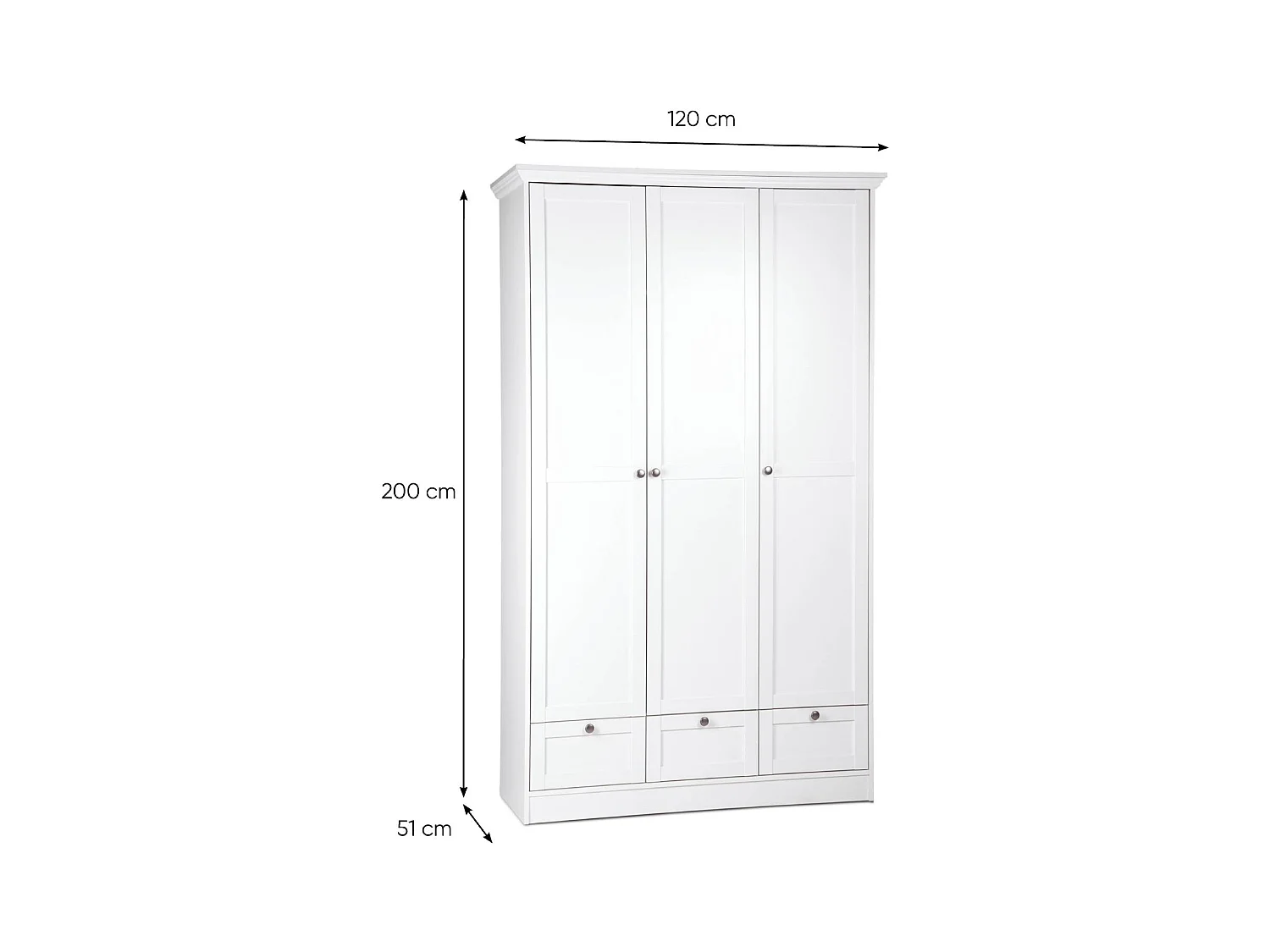 Armoire 120x200x51 cm blanche