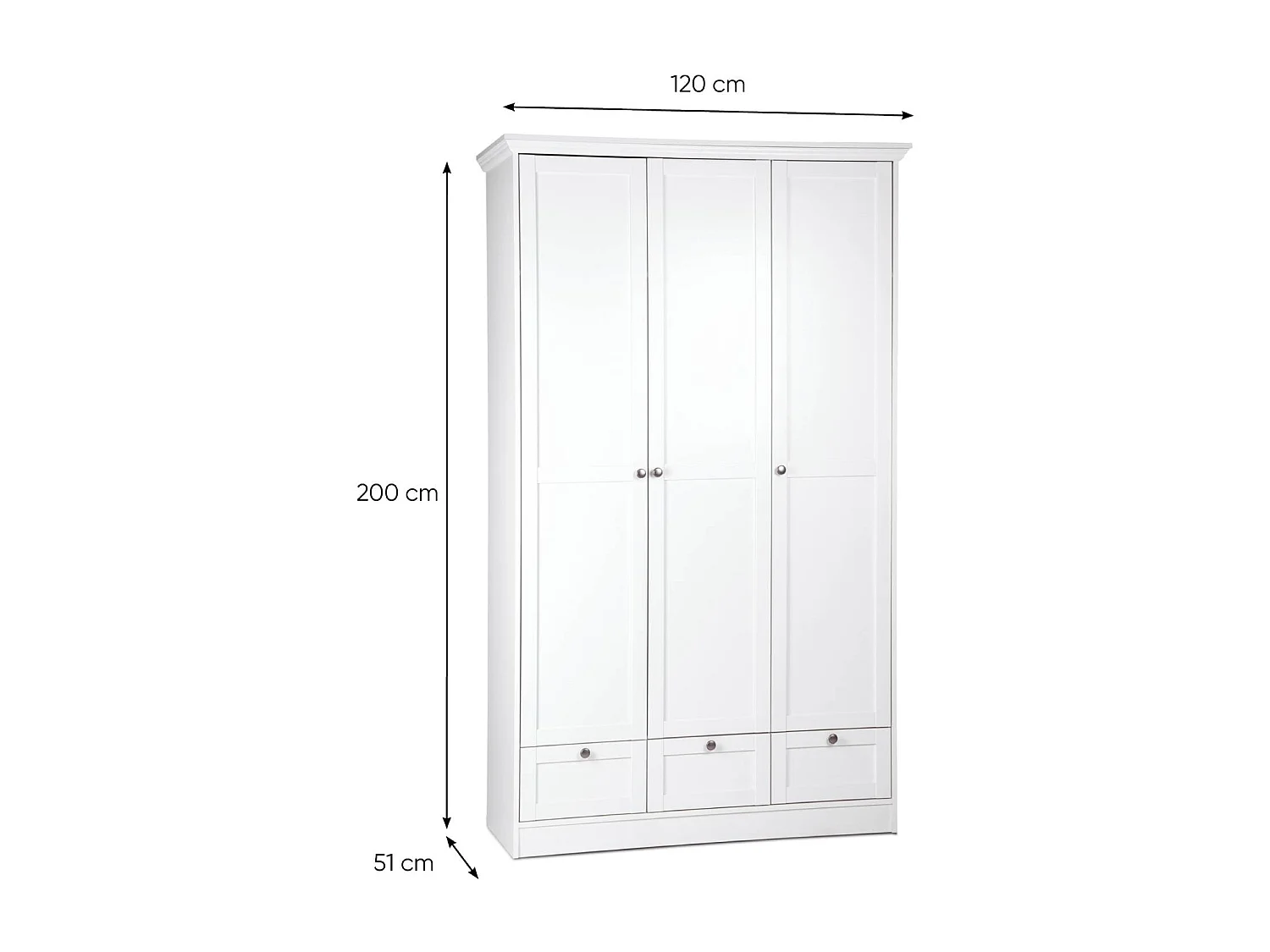 Armario 120x200x51 cm blanco