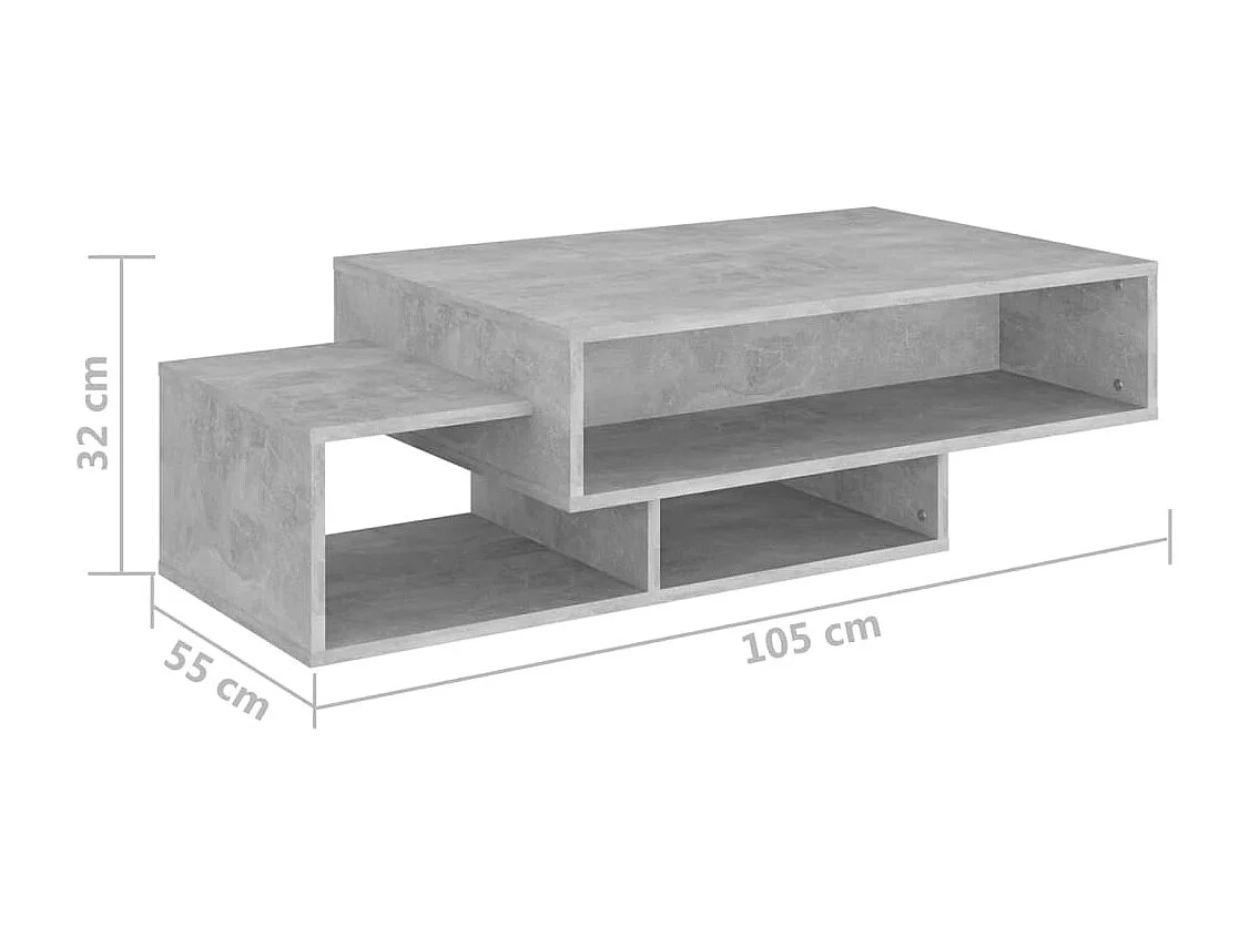 Table basse design moderne bois marron 105 x 55 x 32 cm DEC039274