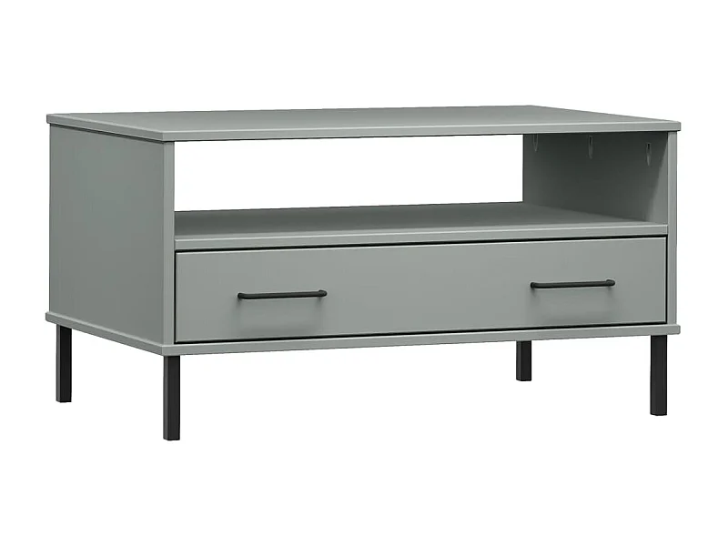 Table basse de salon métal marron 85 x 50 x 45 cm DEC037714