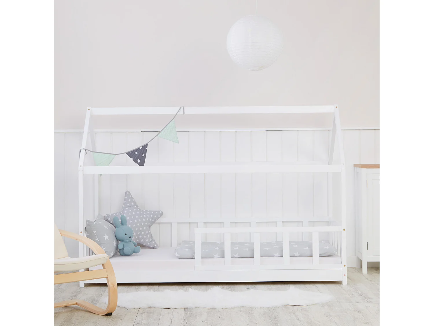 Kinderbett 90x200 cm weiß