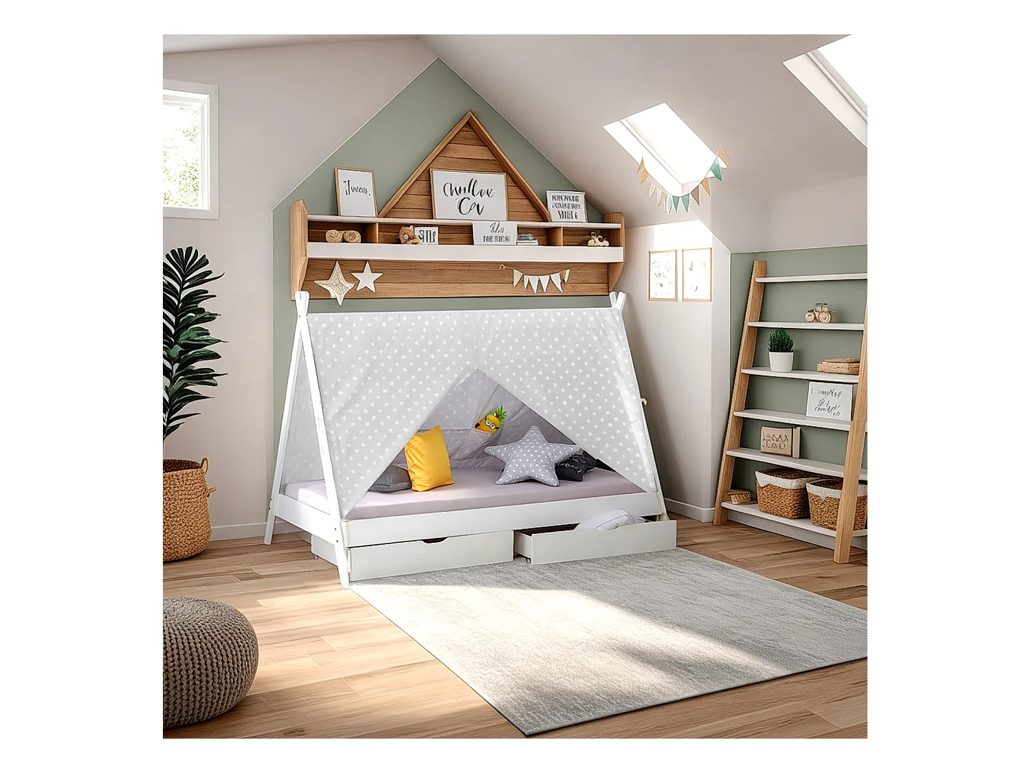Kinderbed 90x200 cm wit