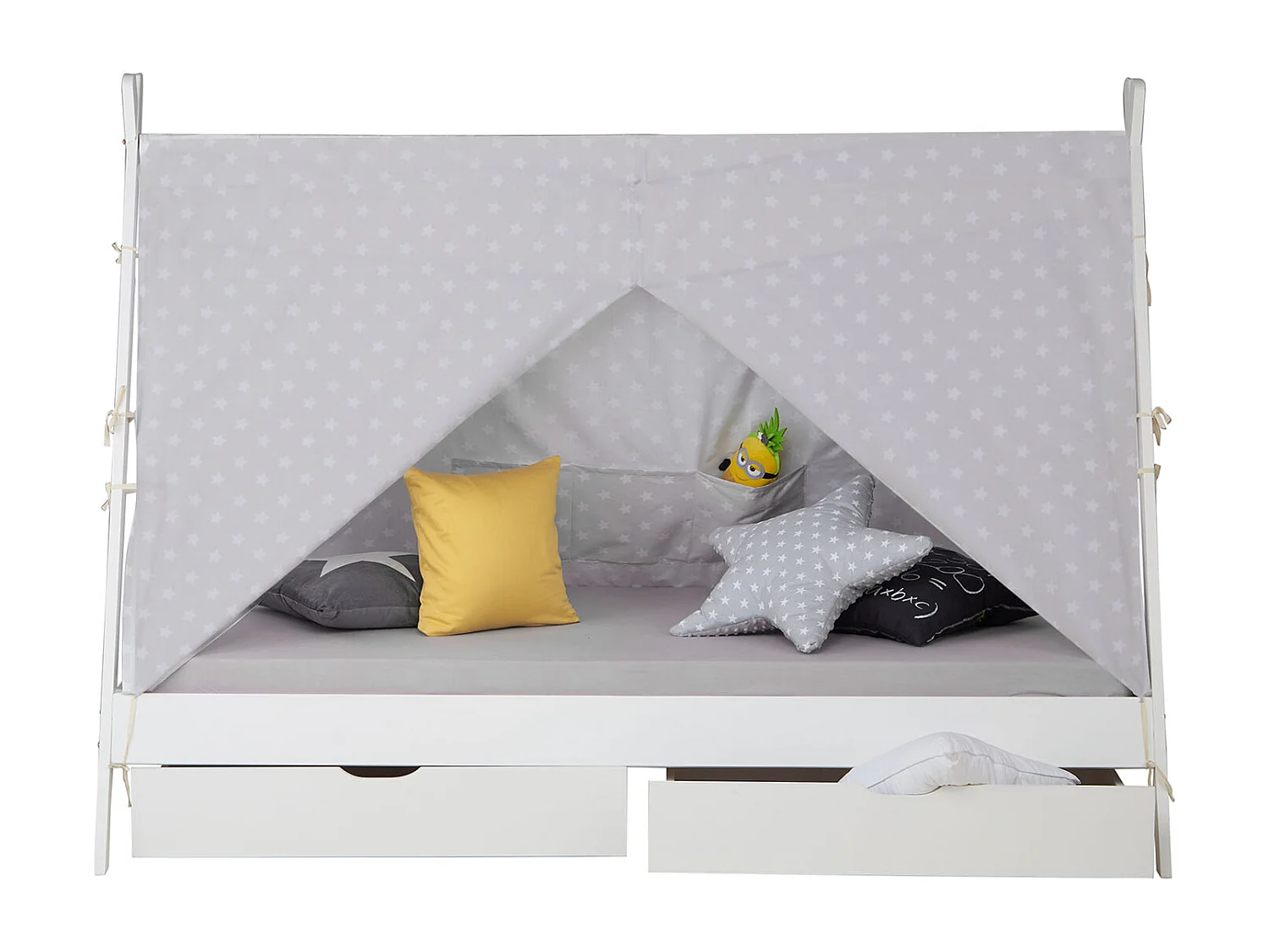 Kinderbett 90x200 cm weiß