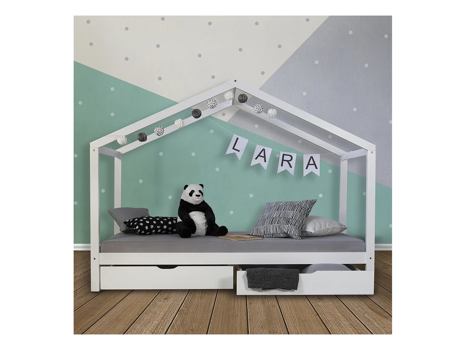 Kinderbed 90x200 cm wit ledikant