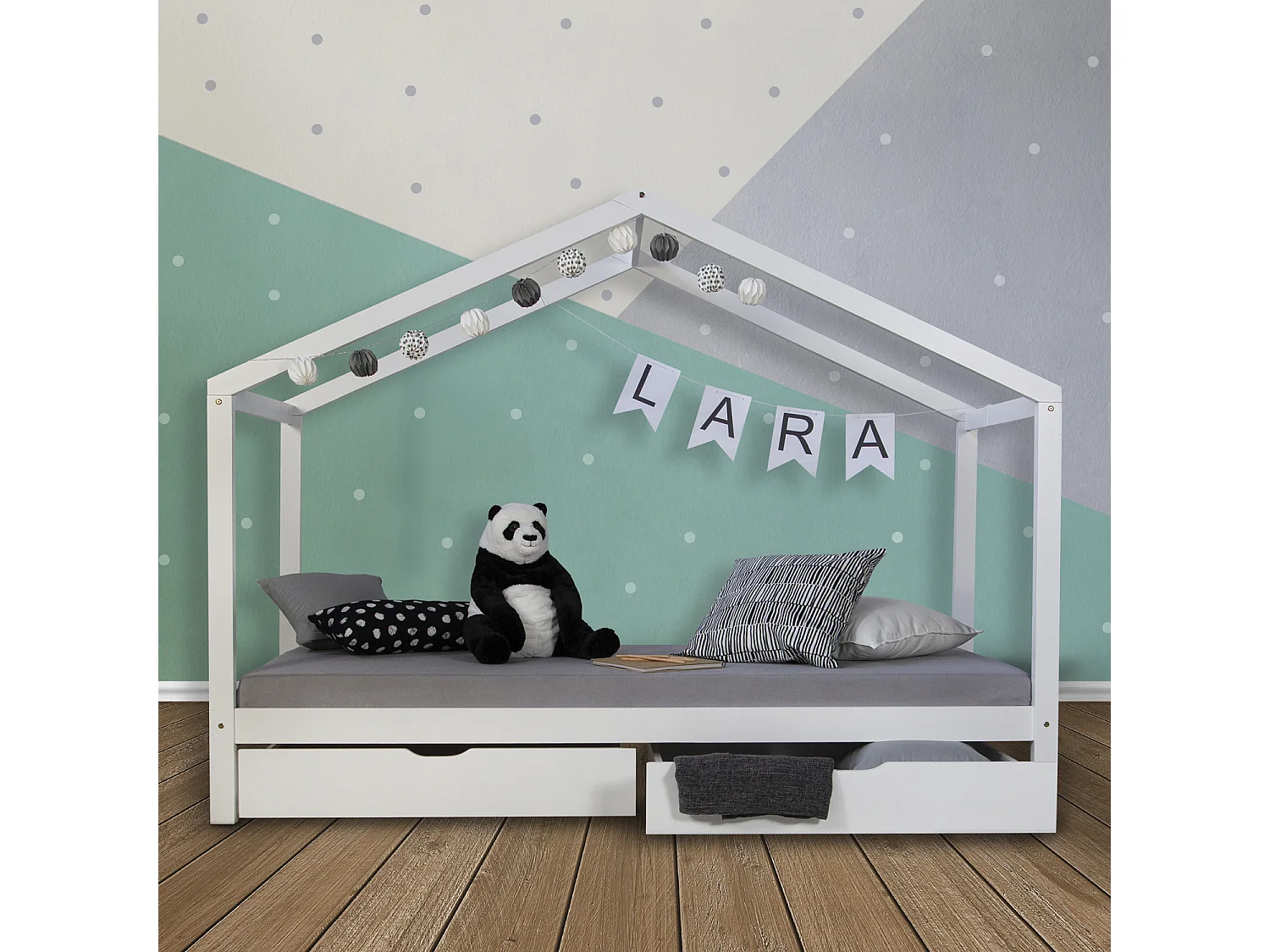 Lit enfant 90x200 cm lit bébé blanc