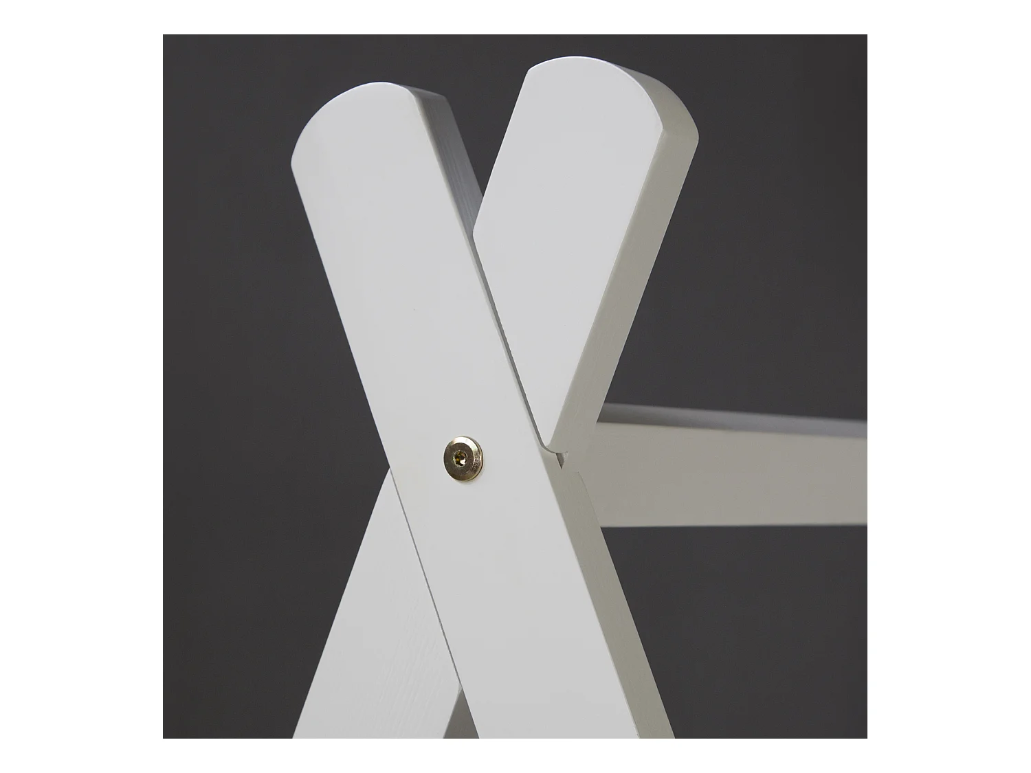 Kinderbett 90x200 cm Weiß Grau Leinwand Sterne