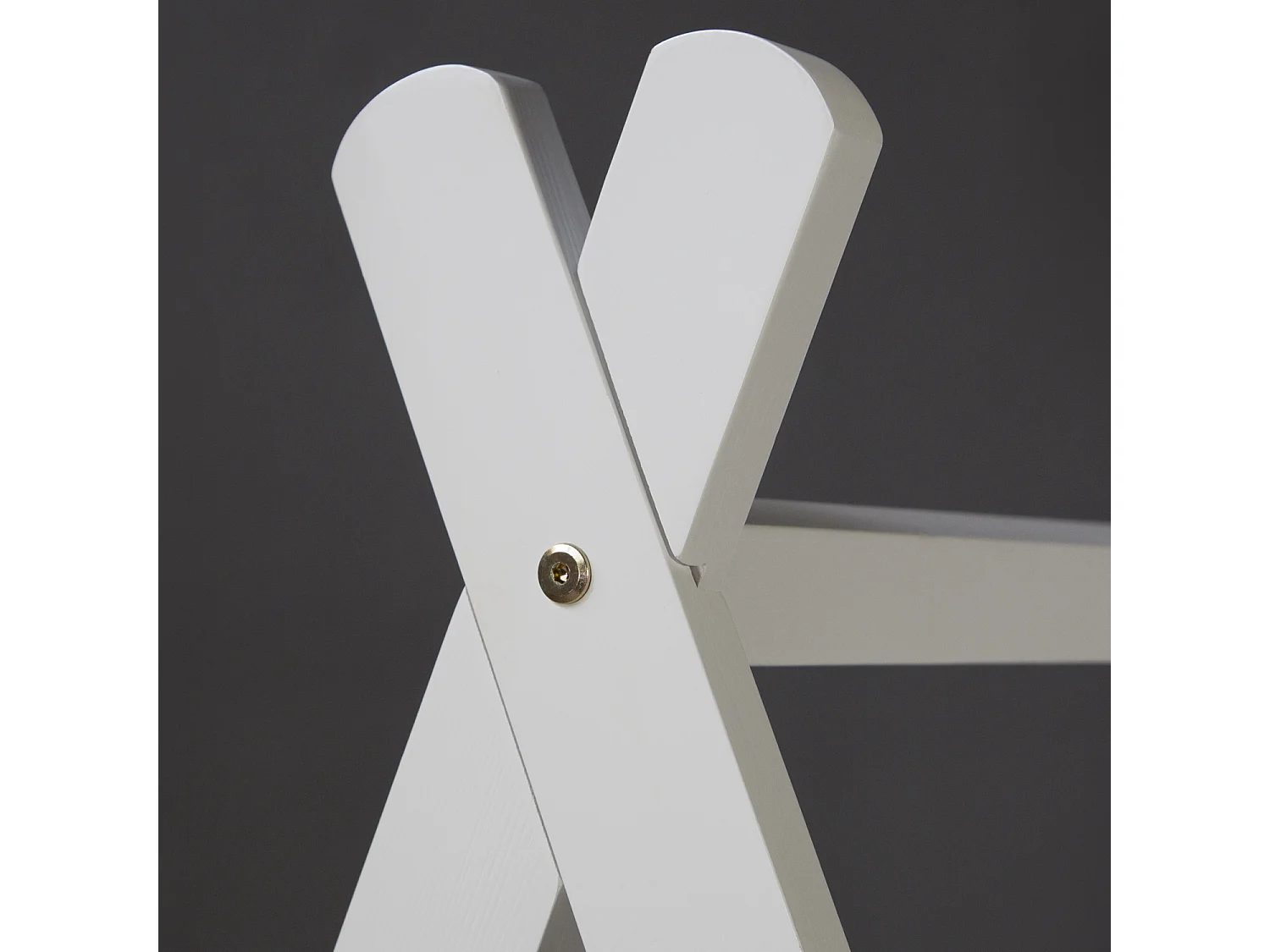 Kinderbett 90x200 cm Weiß Grau Leinwand Sterne