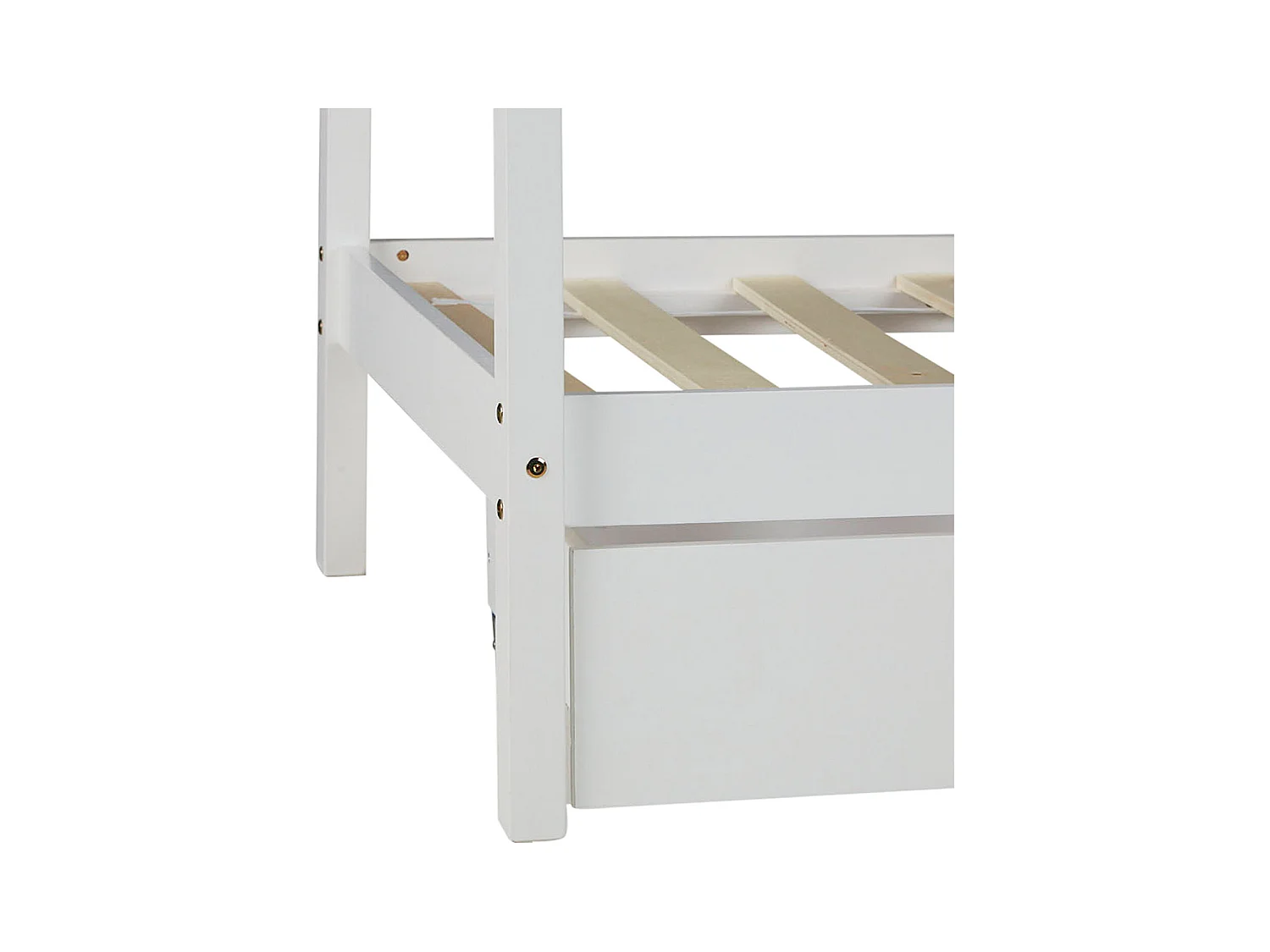 Kinderbed 90x200 cm wit Huis Bedframe voor kinderen met laden