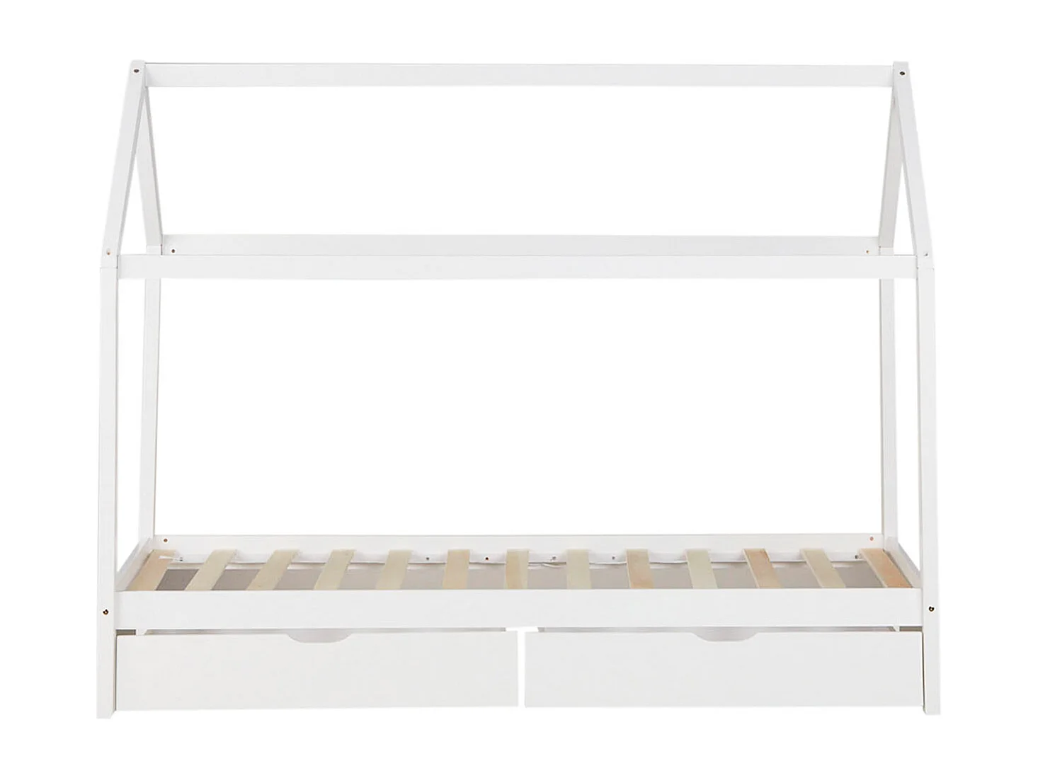 Lit pour enfants 90x200 cm blanc Cadre de lit Maison pour enfants avec tiroirs