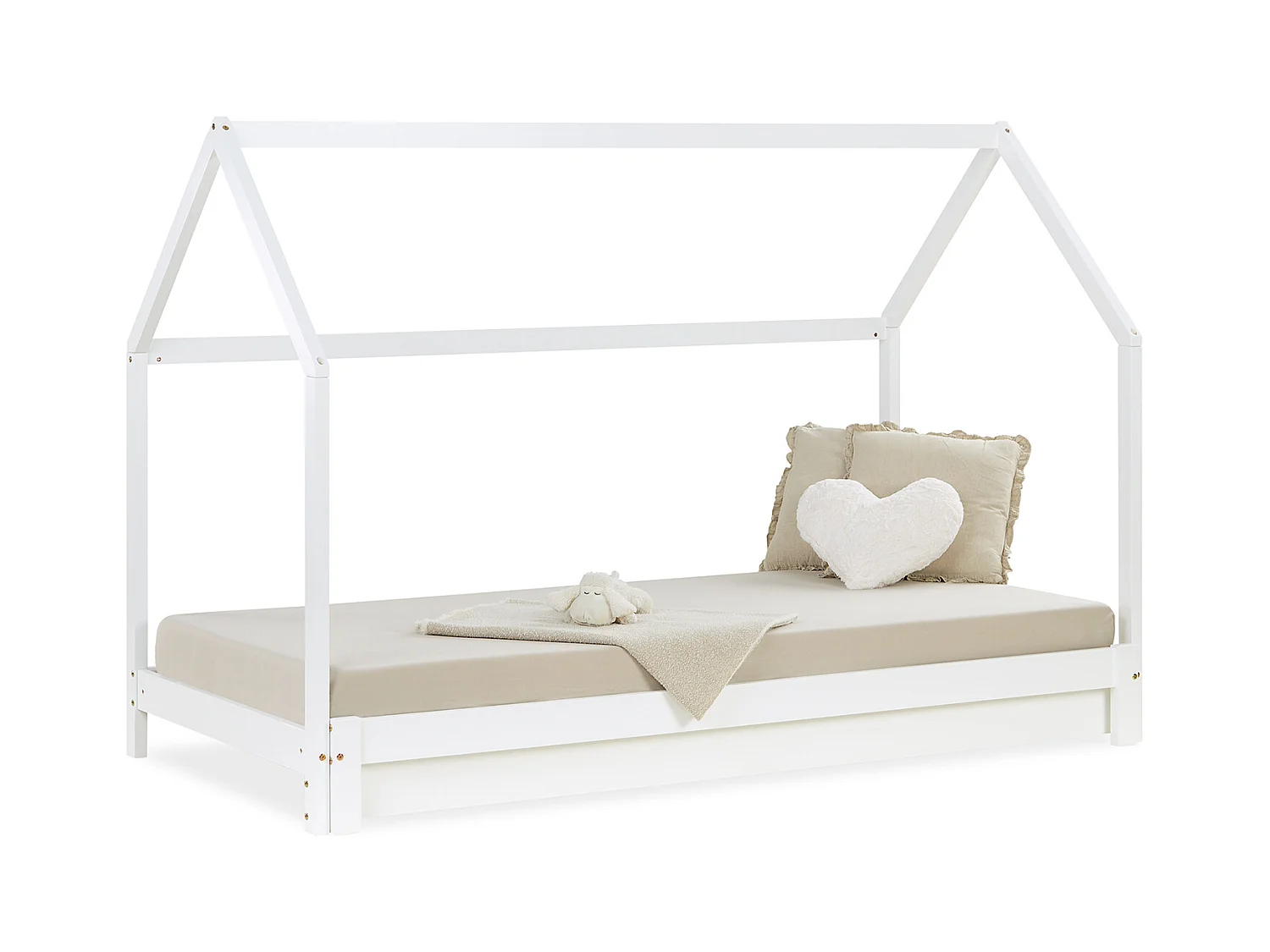 Kinderbett 90x200 cm weiß Hausbett Baumhausbett