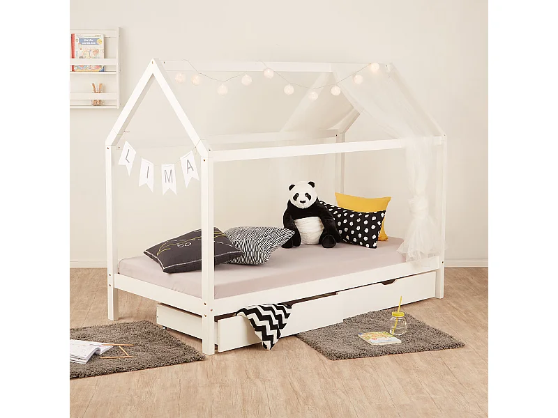 Kinderbett 90x200 cm weiß