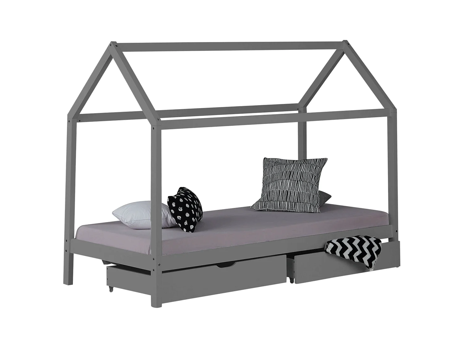 Kinderbed 90x200 cm grijs