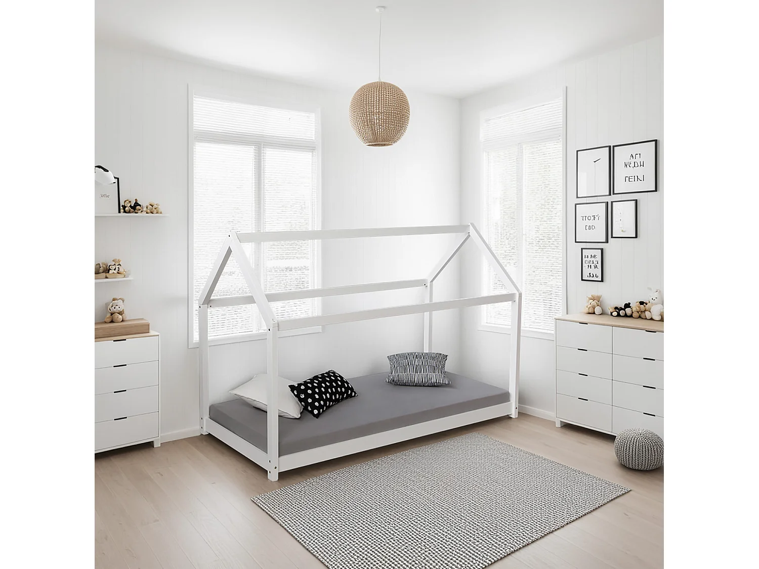 Spielbett 90x200 cm weiß