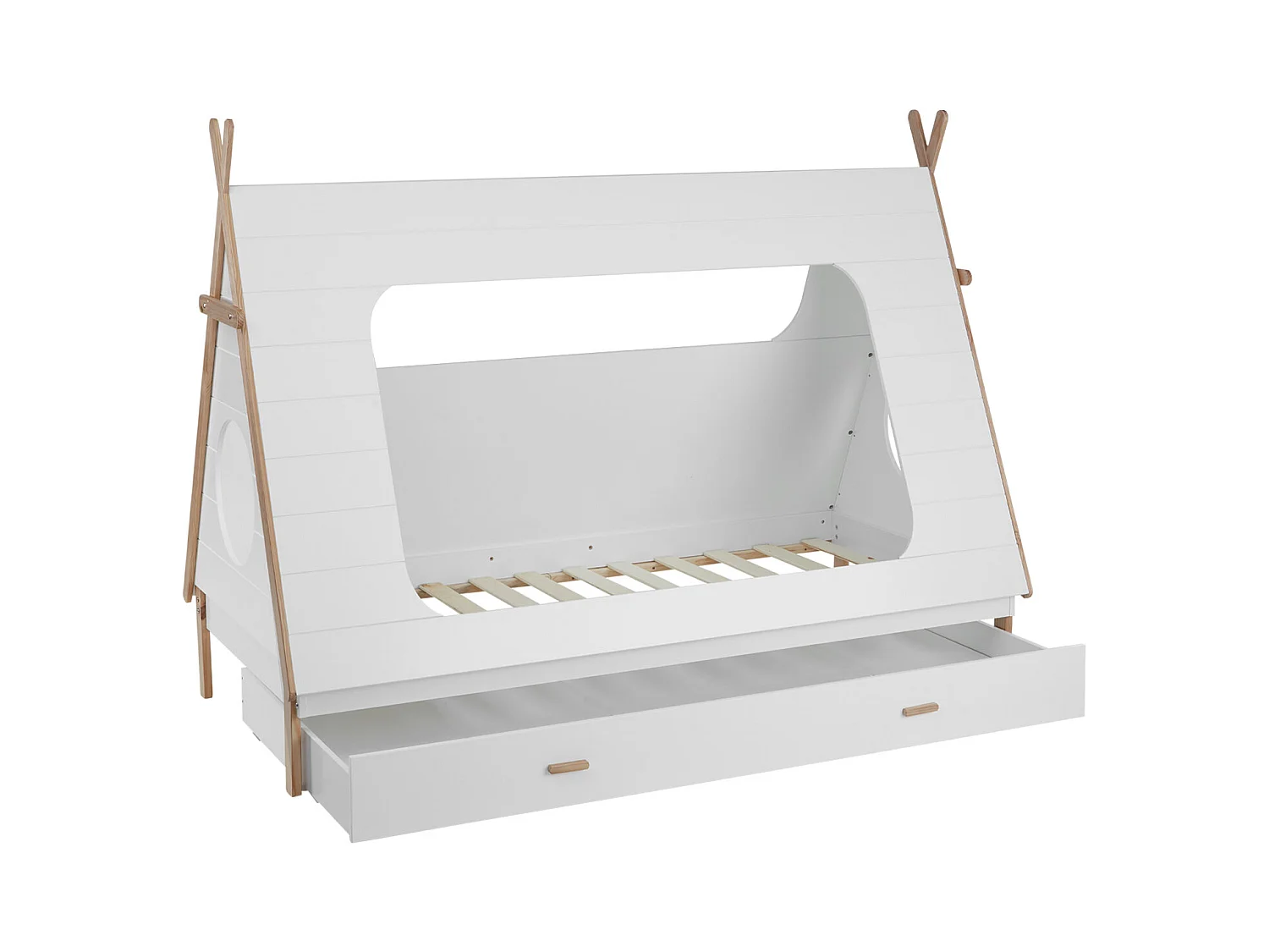 Kinderbed 90x200 cm wit tipi huis bed van hout