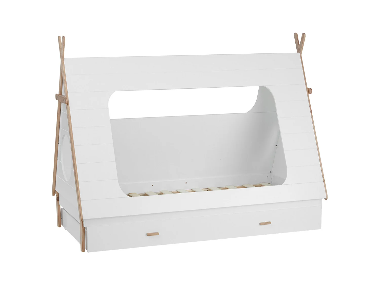 Kinderbed 90x200 cm wit tipi huis bed van hout