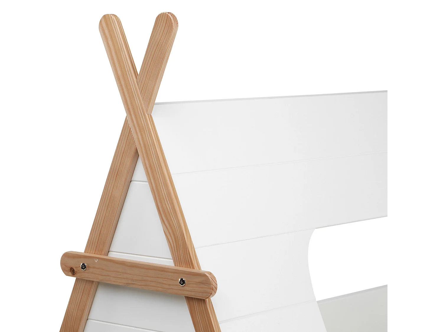 Lit enfant 90x200 cm blanc tipi maison lit en bois