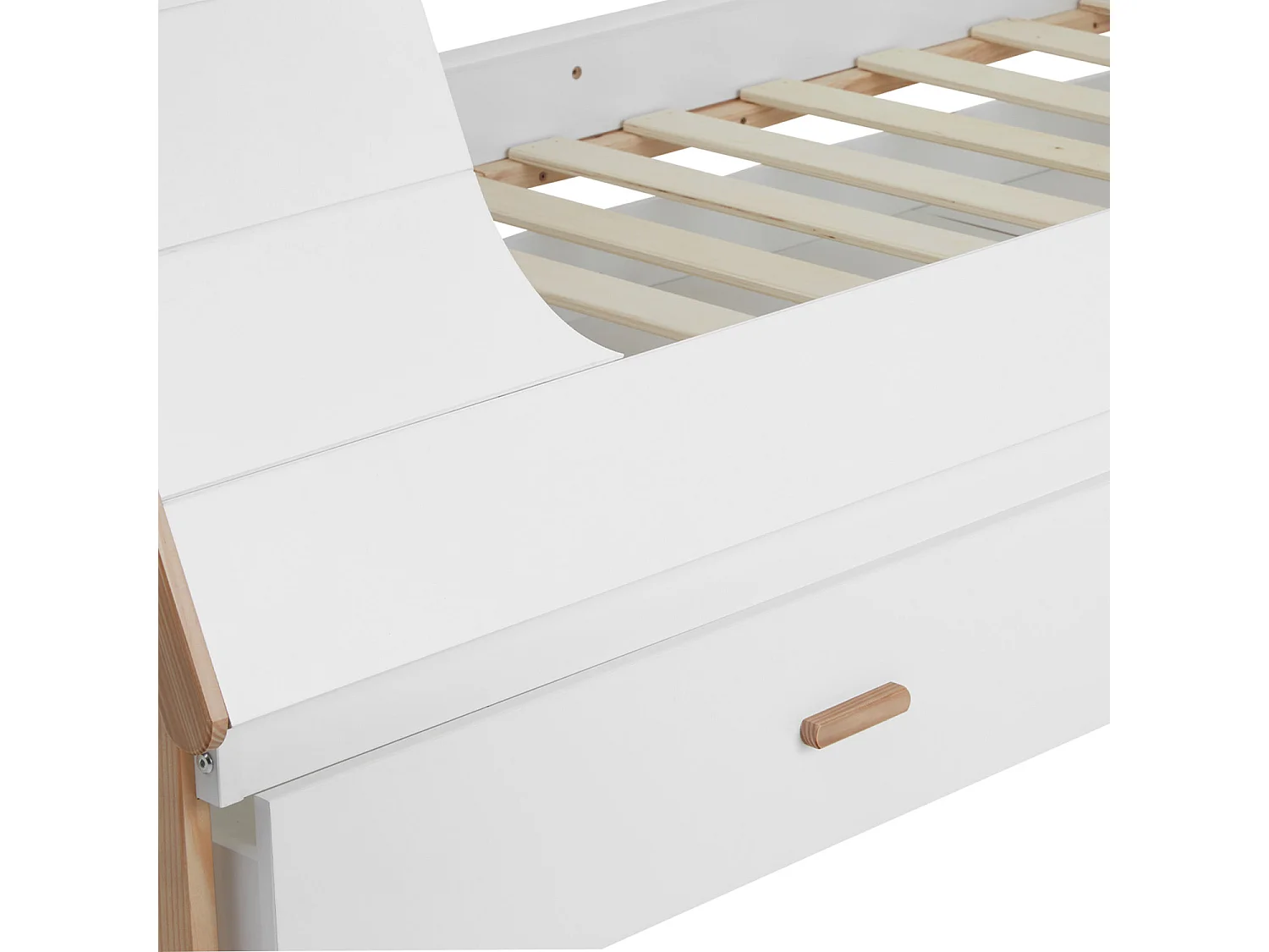 Lit enfant 90x200 cm blanc tipi maison lit en bois