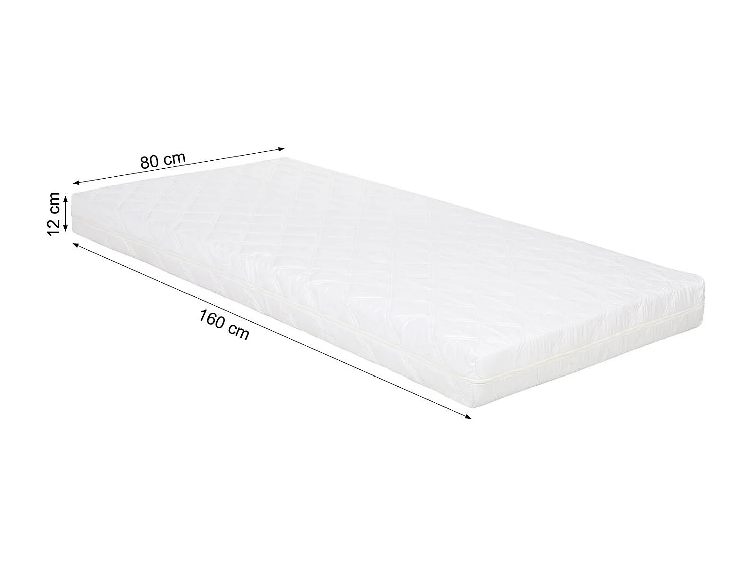 Lit d'enfant 80x160 cm Maison Blanche avec Barrières