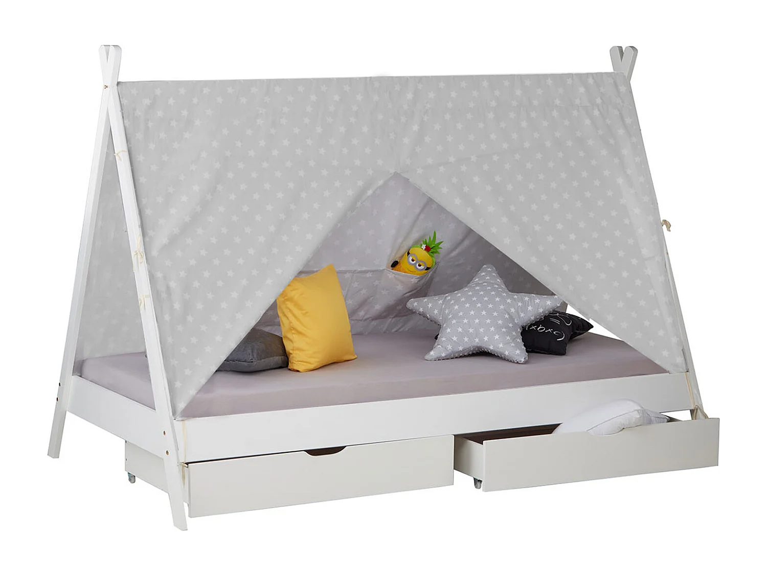 Kinderbett 90x200 cm weiß