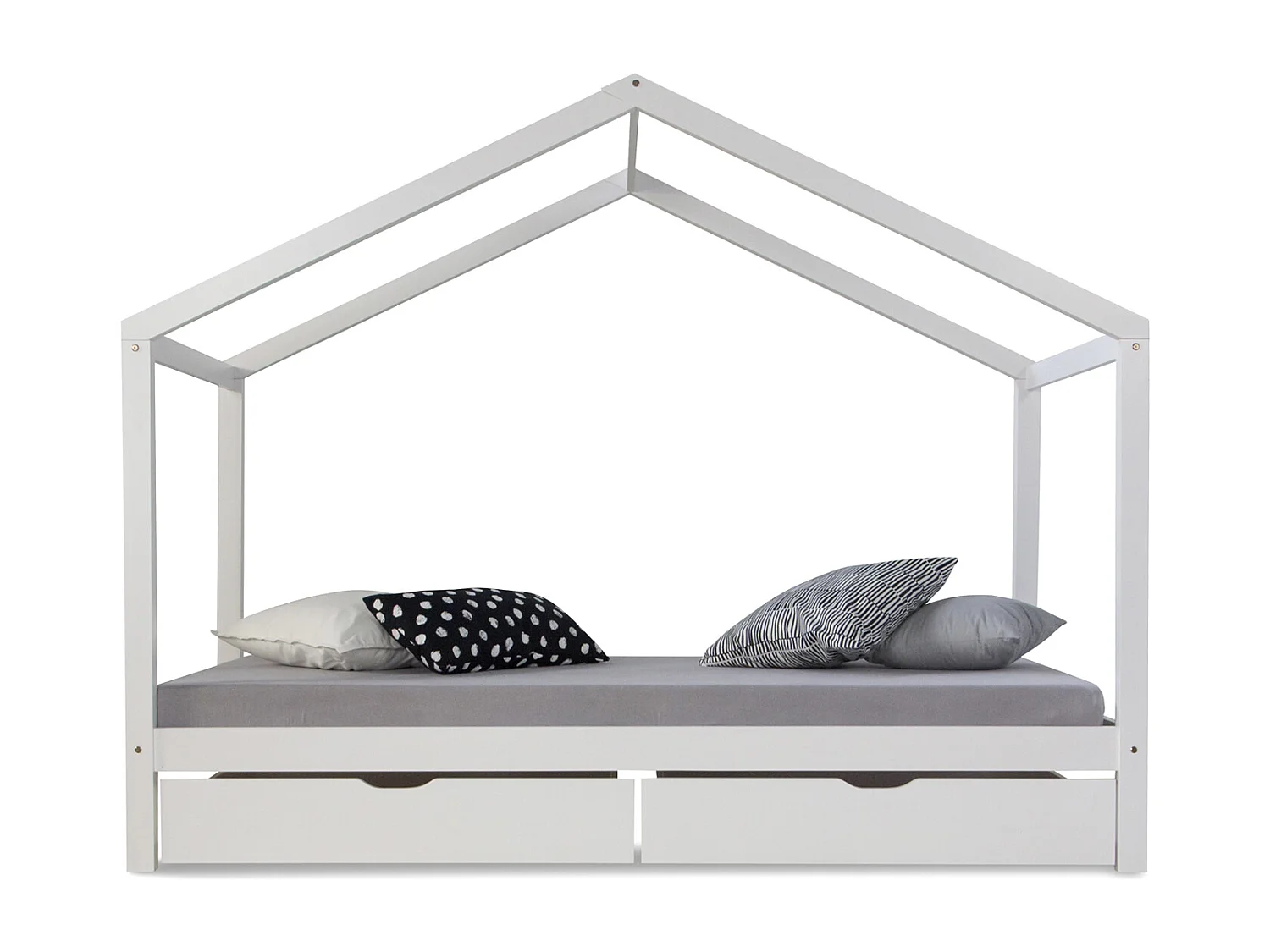 Lit enfant 208x160x96 cm lit maison blanc