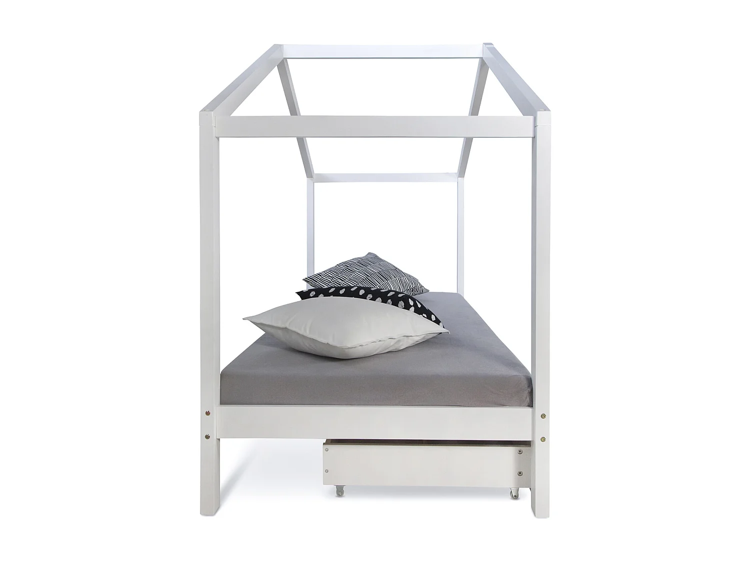 Lit enfant 208x160x96 cm lit maison blanc