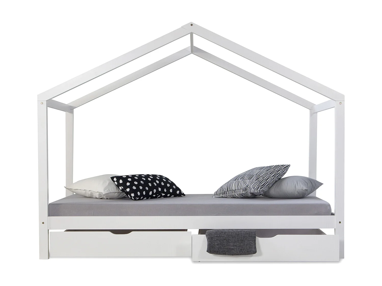 Lit enfant 208x160x96 cm lit maison blanc