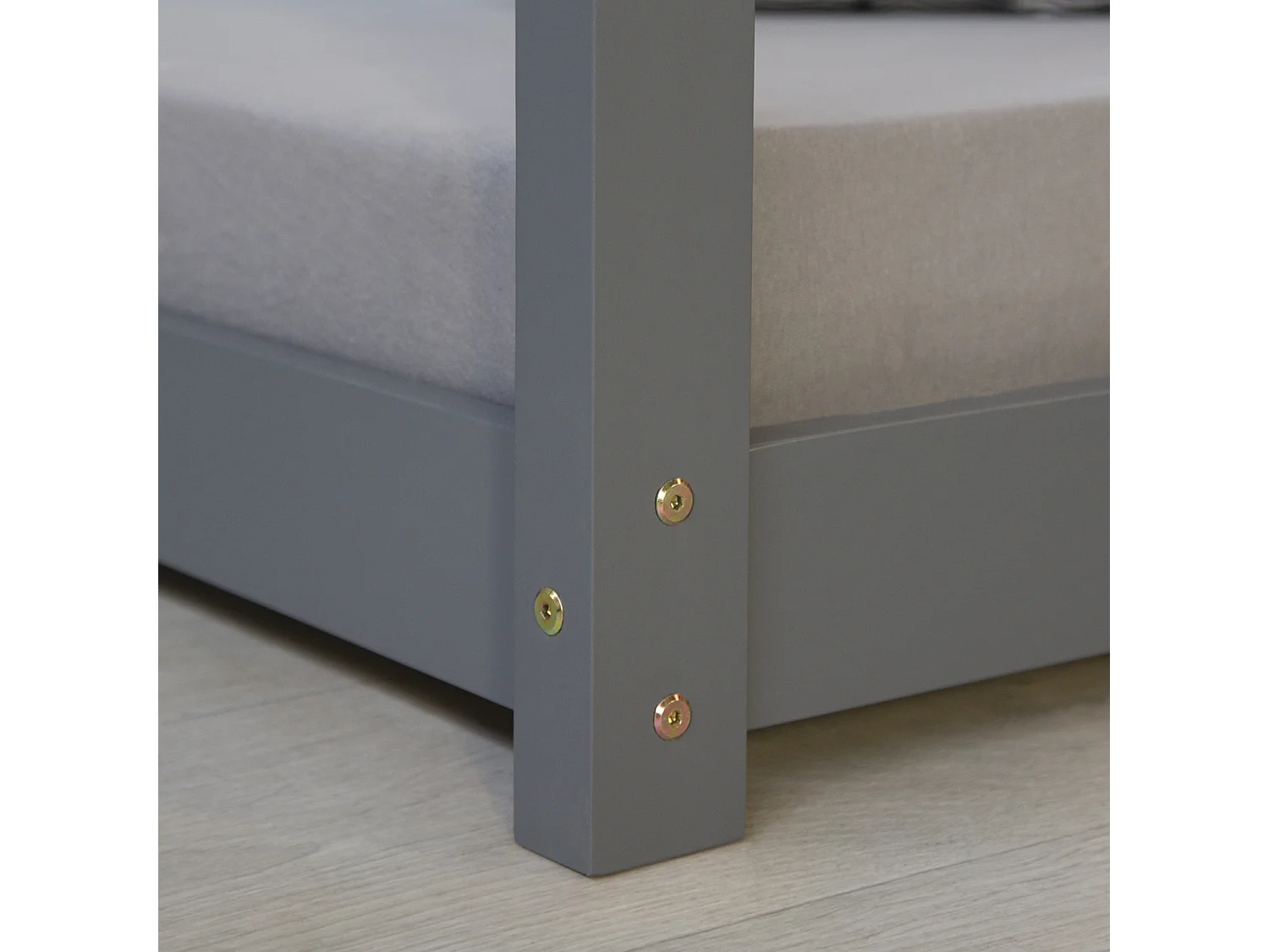 Hausbett 90x200 cm Grau Holzbett