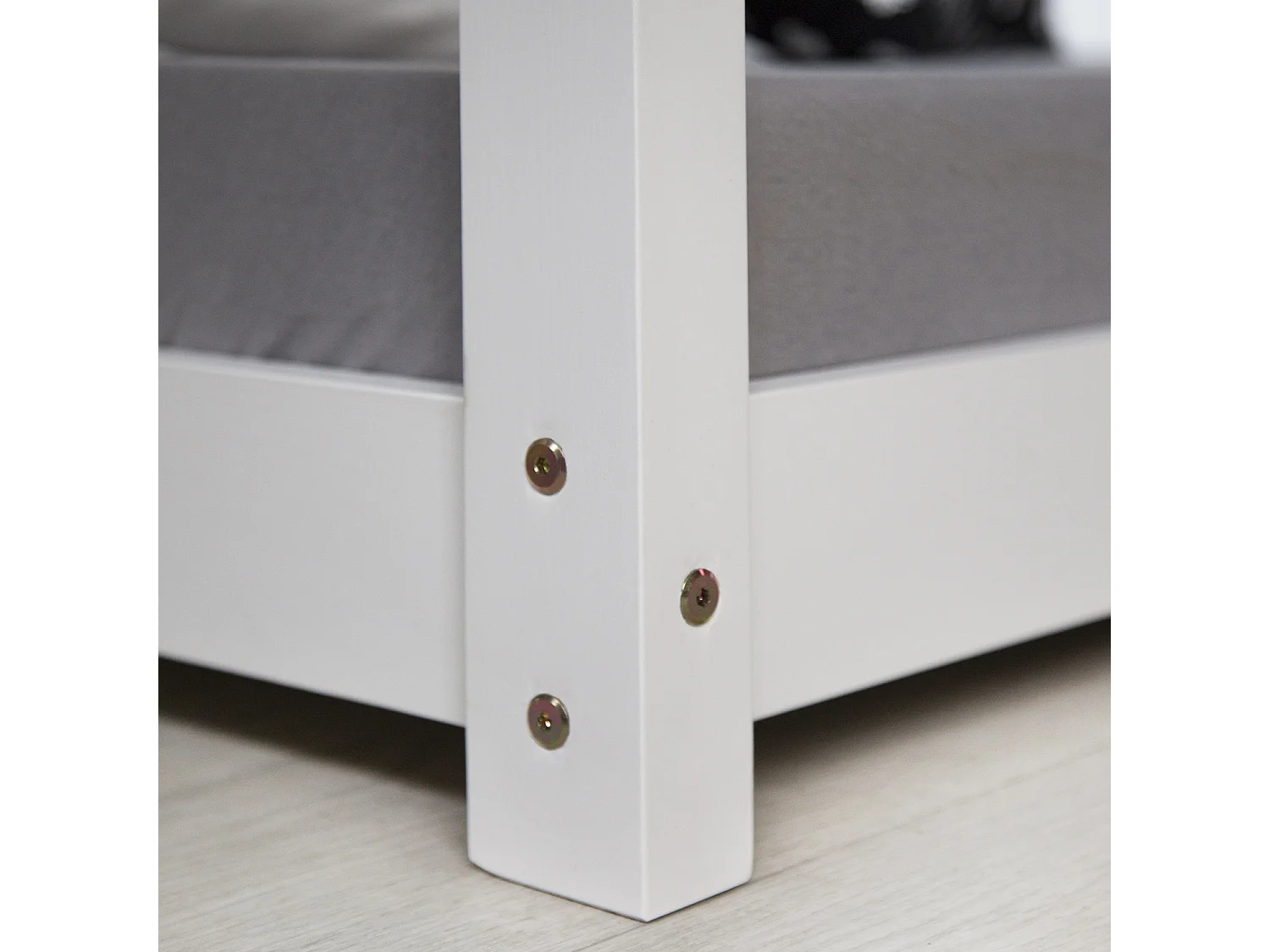 Kinderbett 80x160x12 cm weißes Hausbett mit Matratze