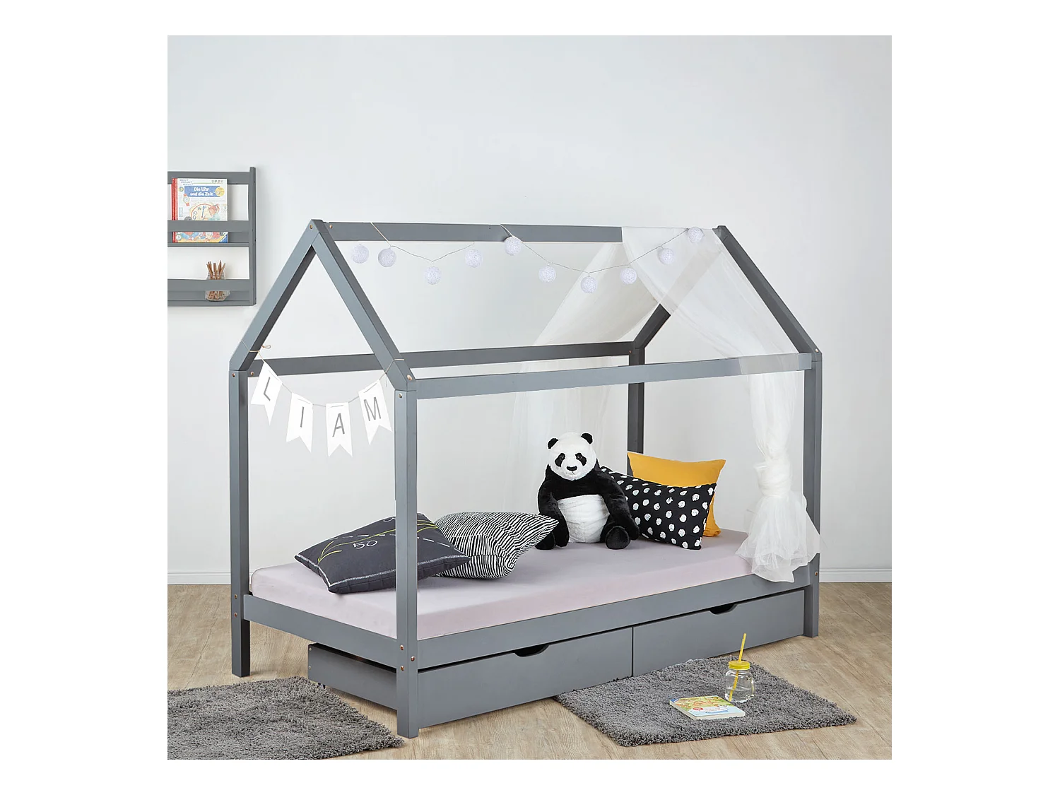 Bedframe 90x200 cm grijs