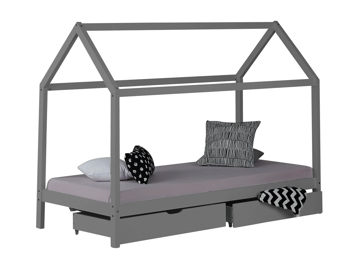 Bettgestell 90x200 cm grau