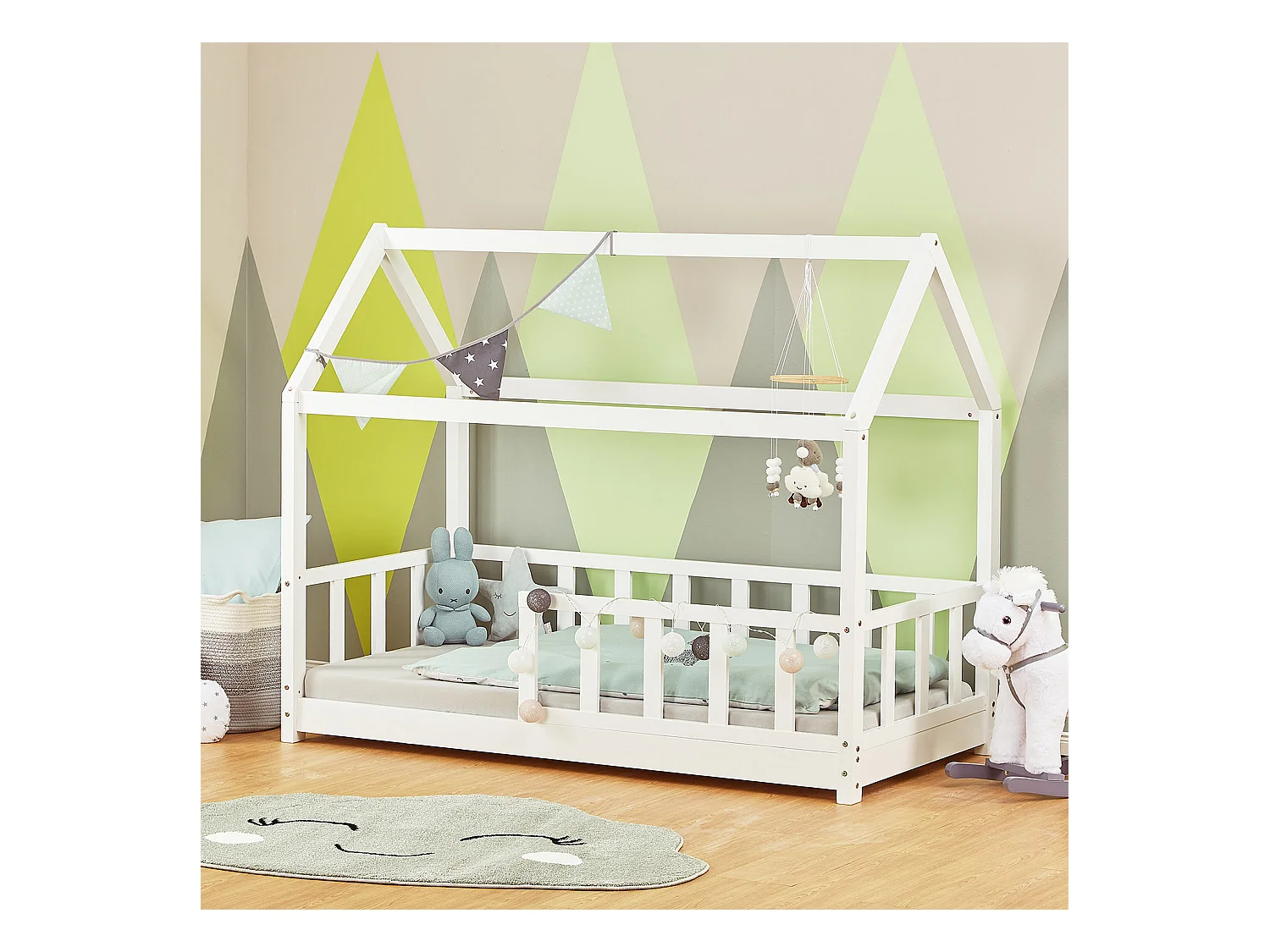 Kinderbett 80x160 cm weiß Montessori