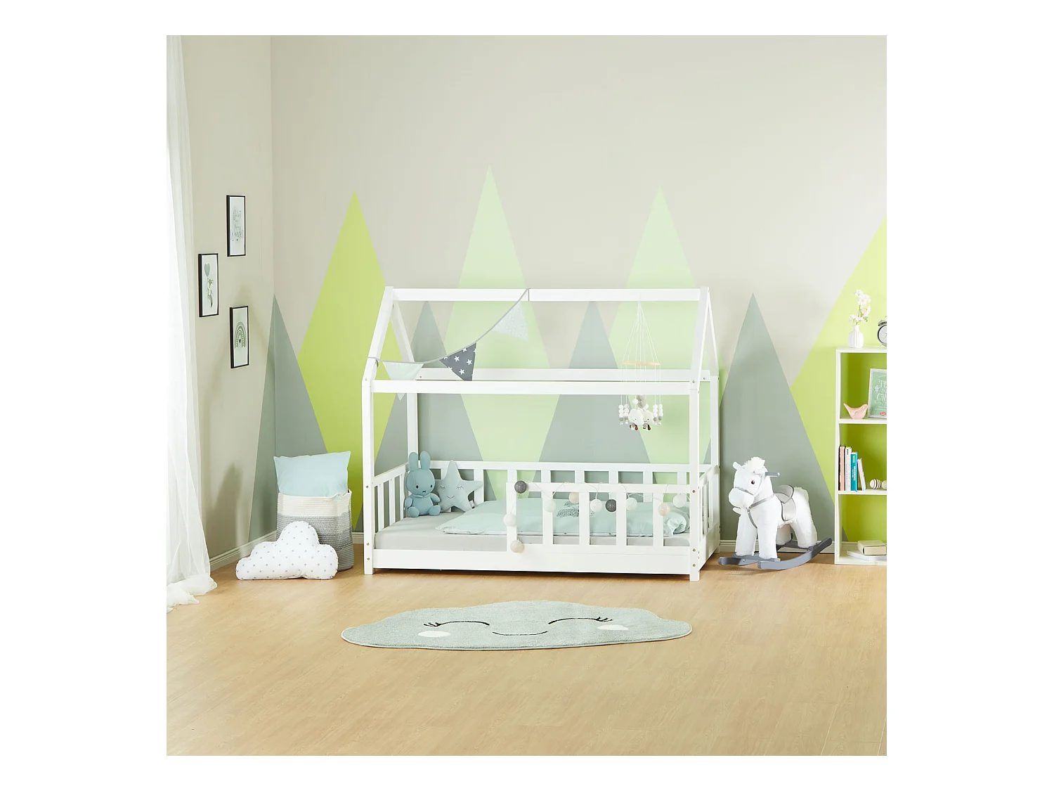 Kinderbett 80x160 cm weiß Montessori