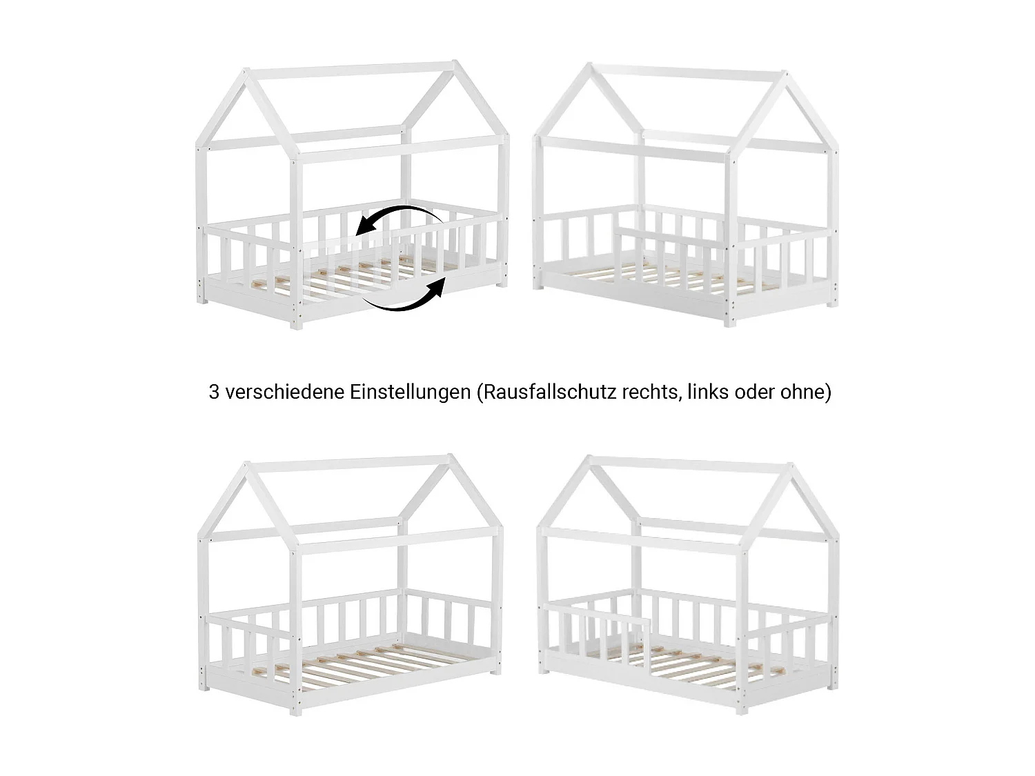 Cama infantil 80x160 cm blanca Montessori