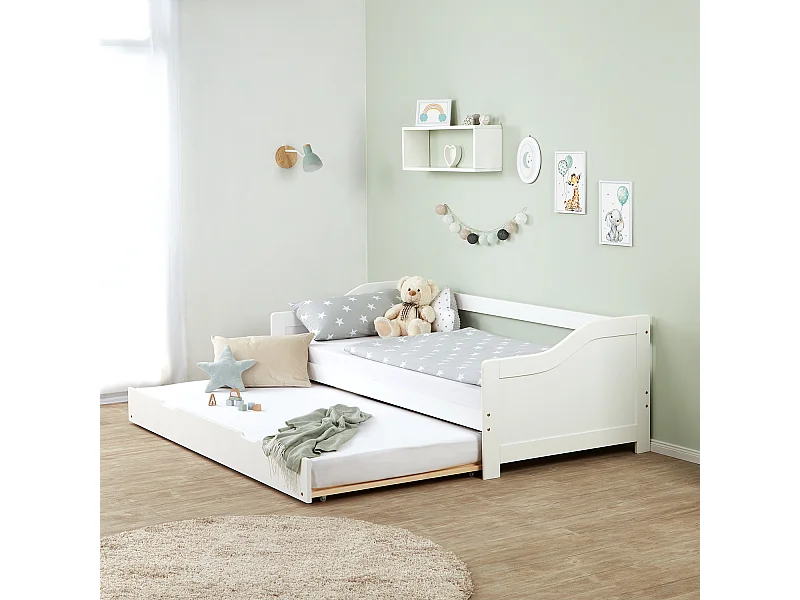 Cama 90x200 cm branca Cama Cabine
