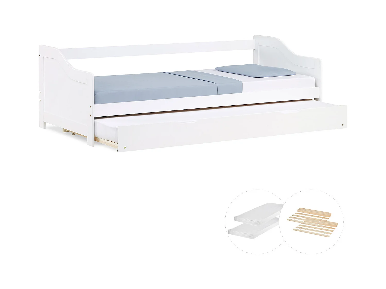 Bett 90x200 cm weiß Kabinenbett