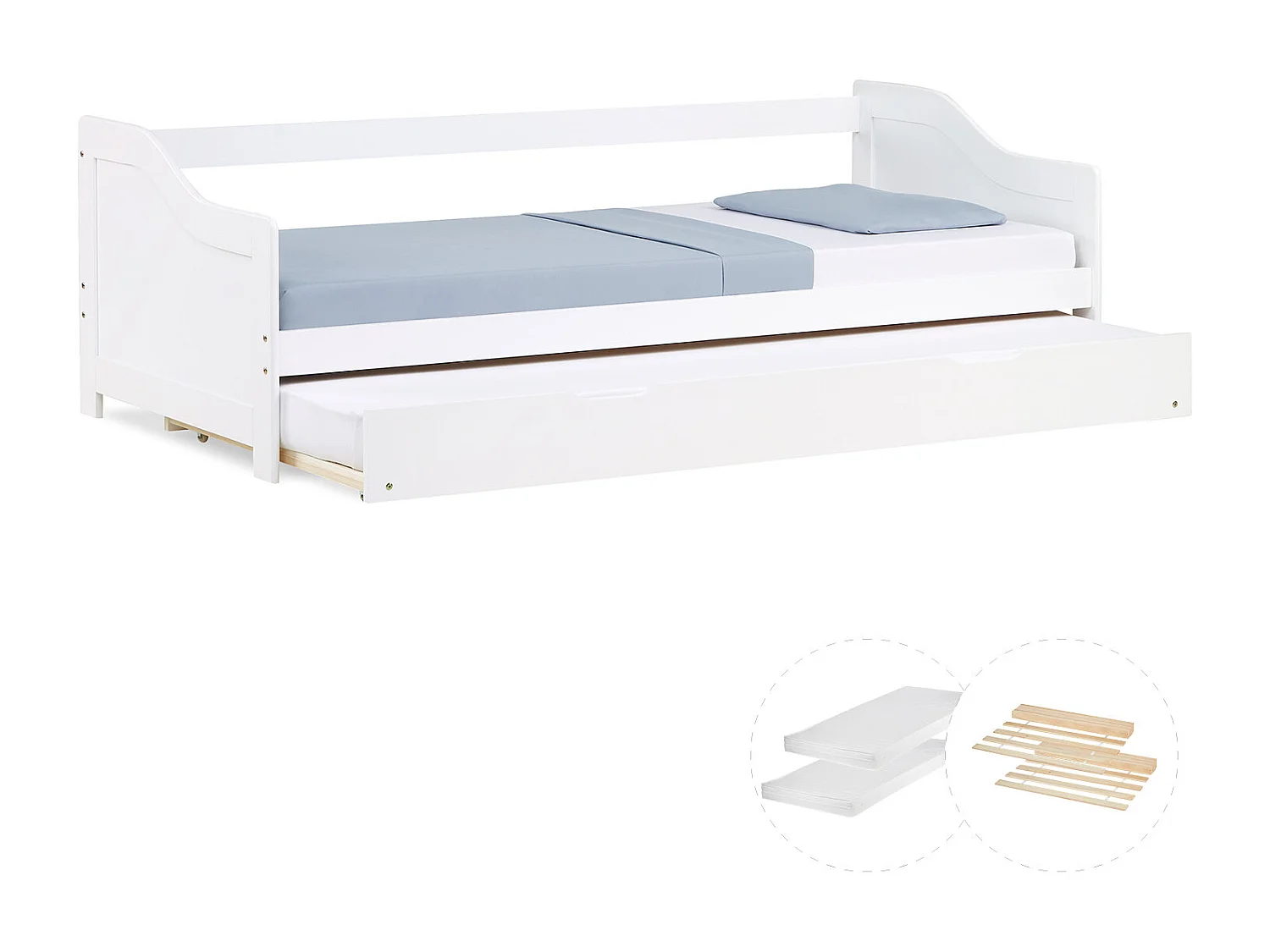Lit cabine blanc 90x200 cm