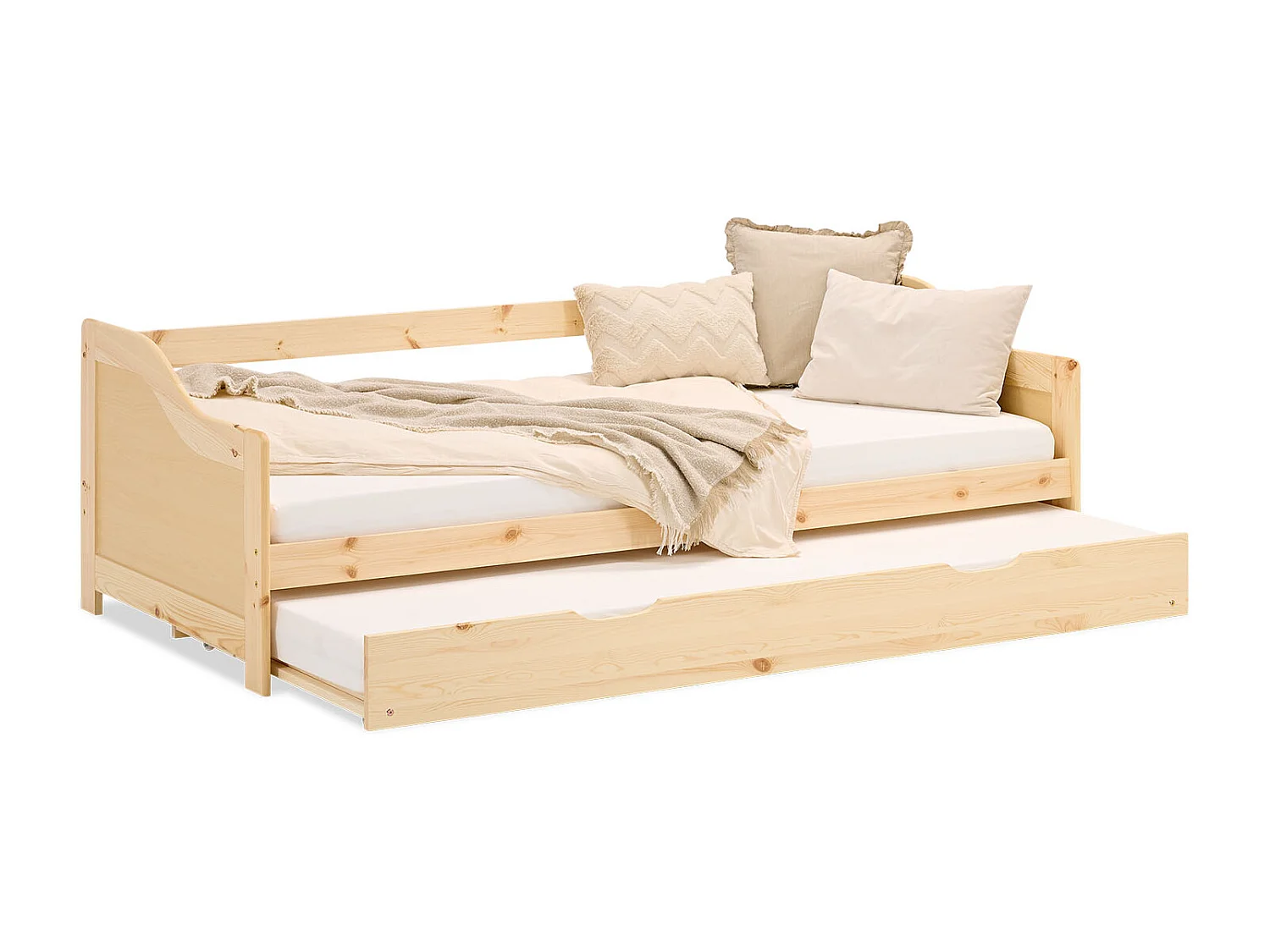 Lit 90x200 cm Naturel