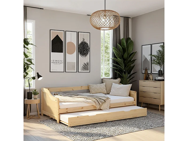 Cama 90x200 cm Natural