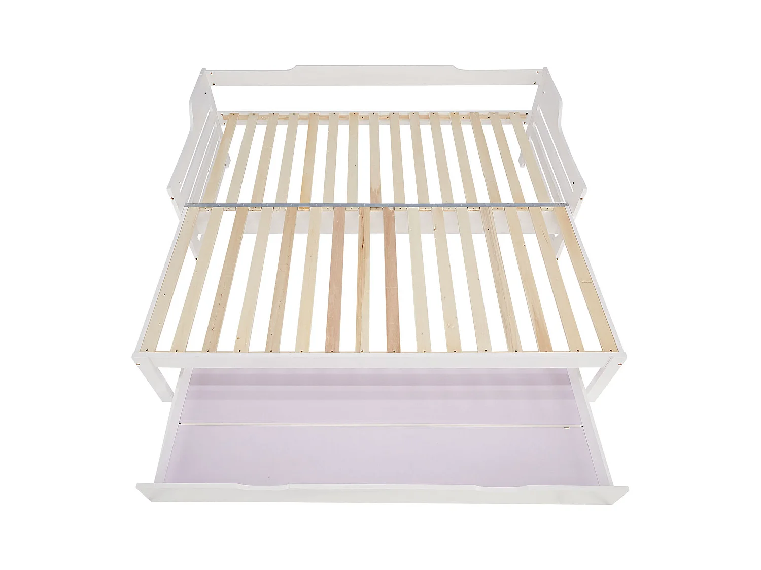 Lit enfant en bois avec tiroir, 90x200 cm, blanc