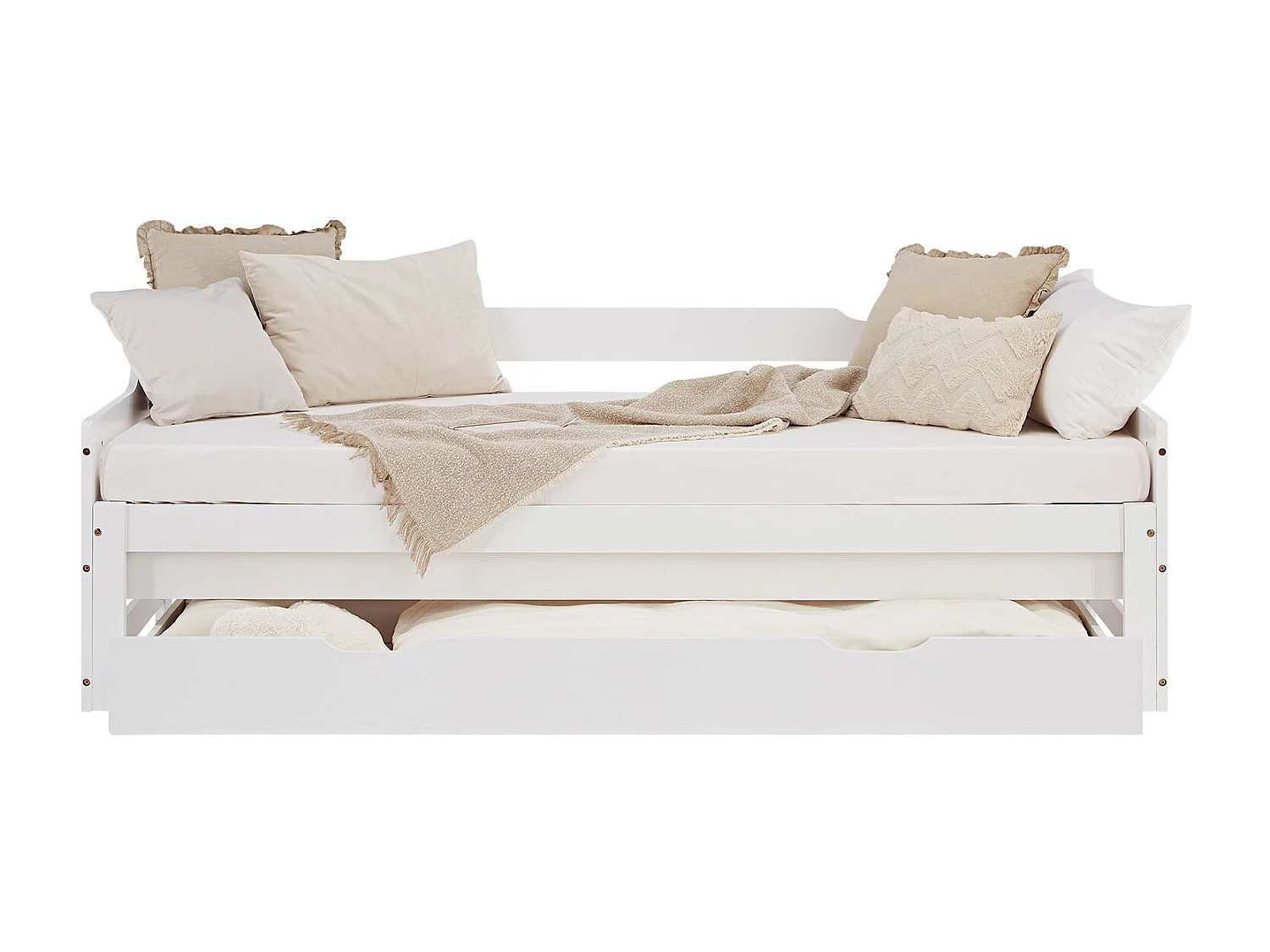 Lit enfant en bois avec tiroir, 90x200 cm, blanc