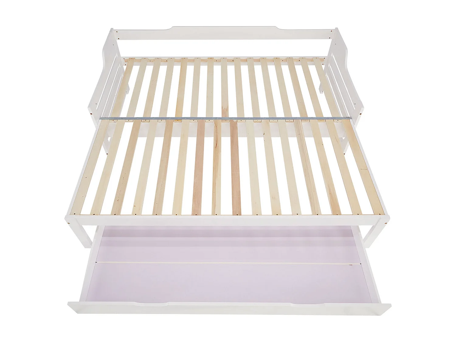 Lit enfant en bois avec tiroir, 90x200 cm, blanc