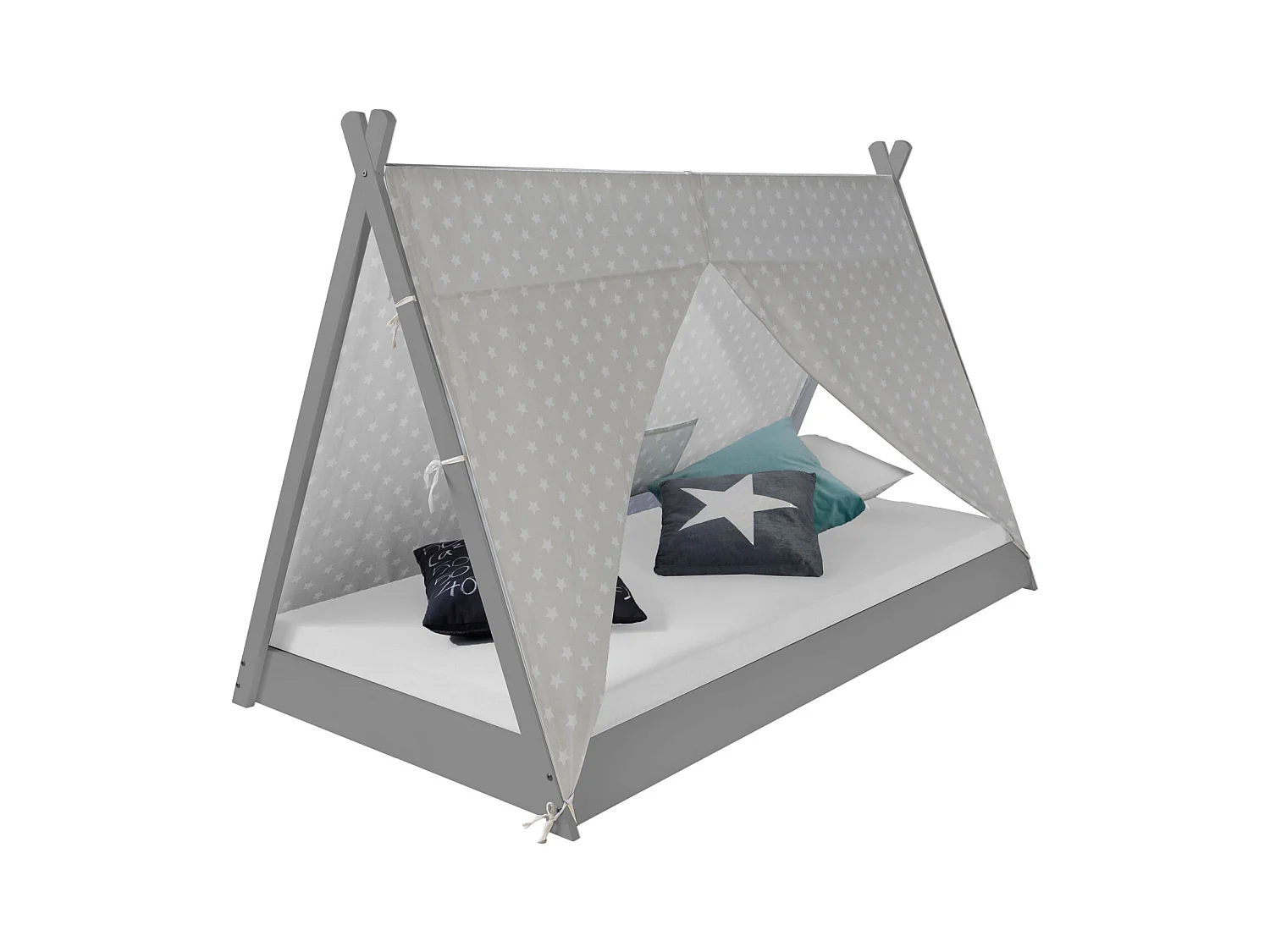 Kinderbett 90x200 cm Grau