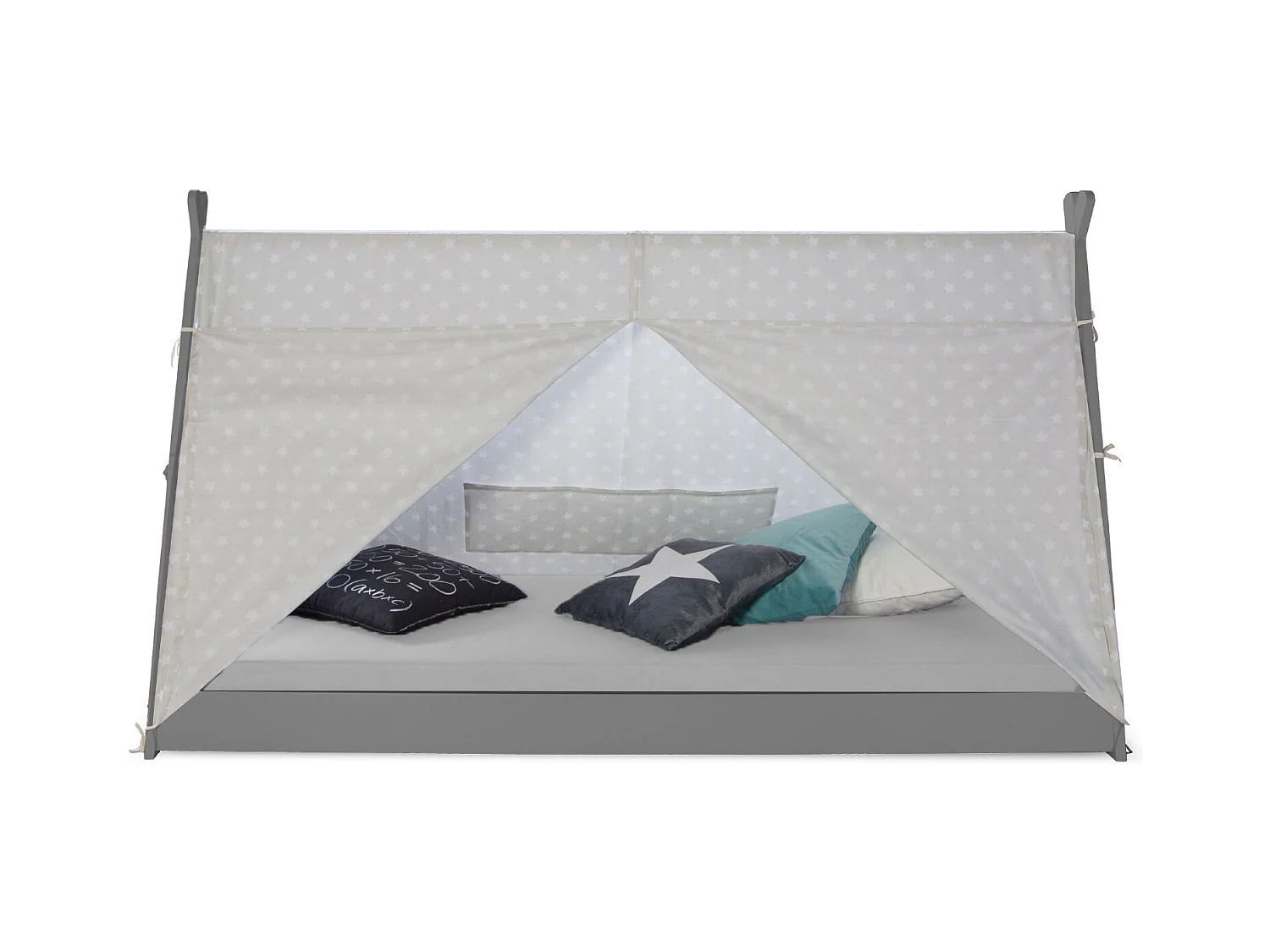 Kinderbett 90x200 cm Grau