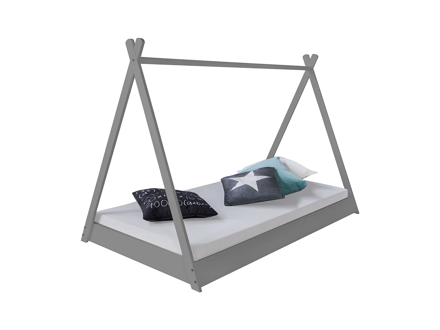 Kinderbett 90x200 cm Grau