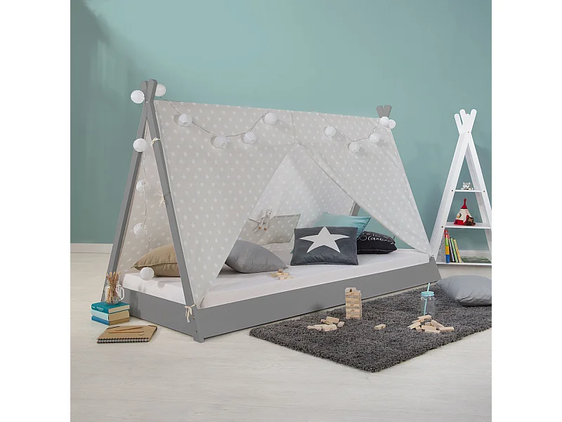 Lit pour enfants 90x200 cm Gris