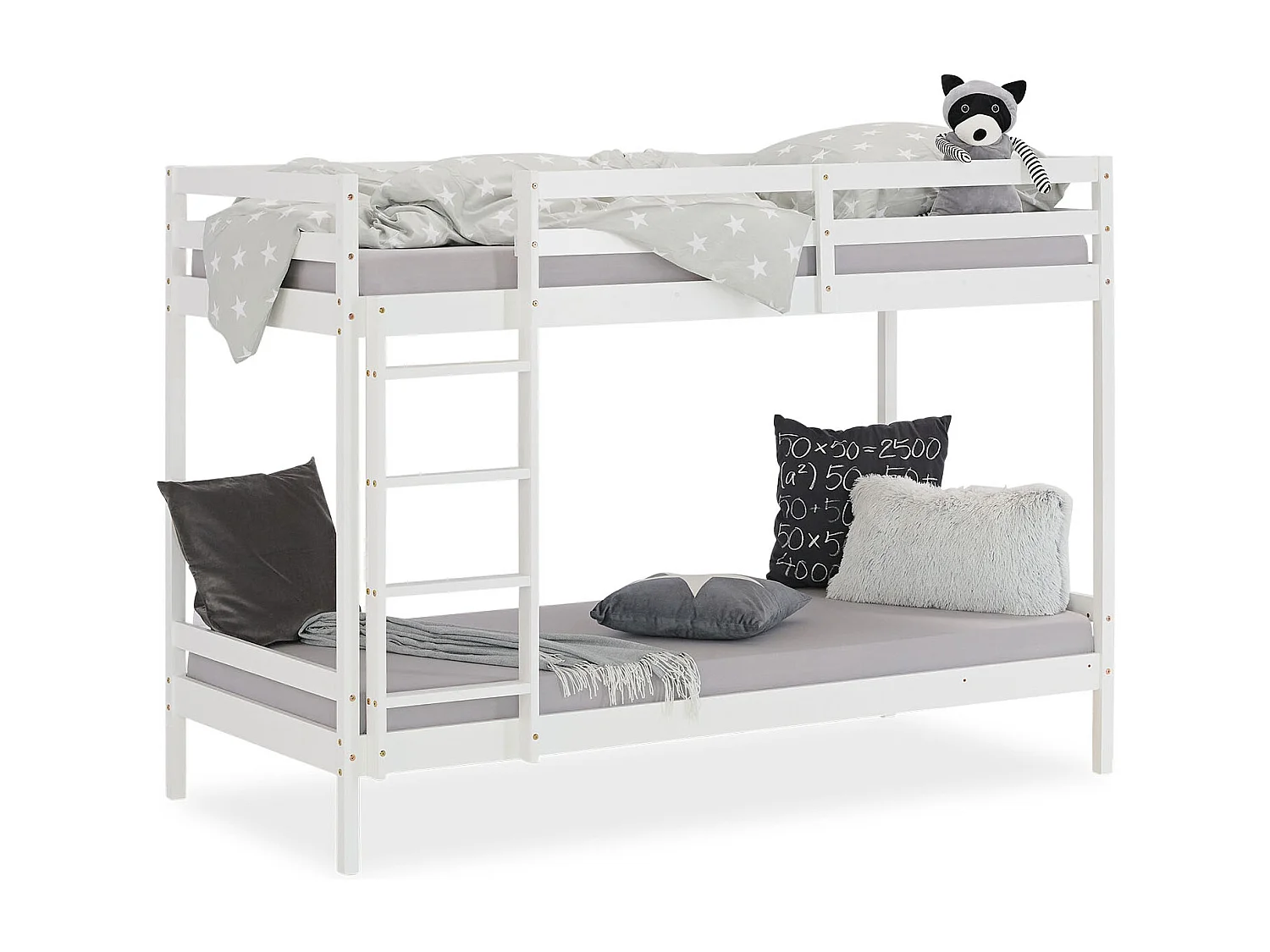Stapelbed 207x150x97 cm wit 3FT Houten kinderbed Hoge slaapplek massief dennenhouten loft