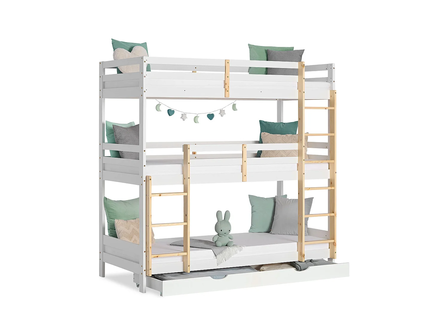 Etagenbett 90x200 cm weiß Kinderbett