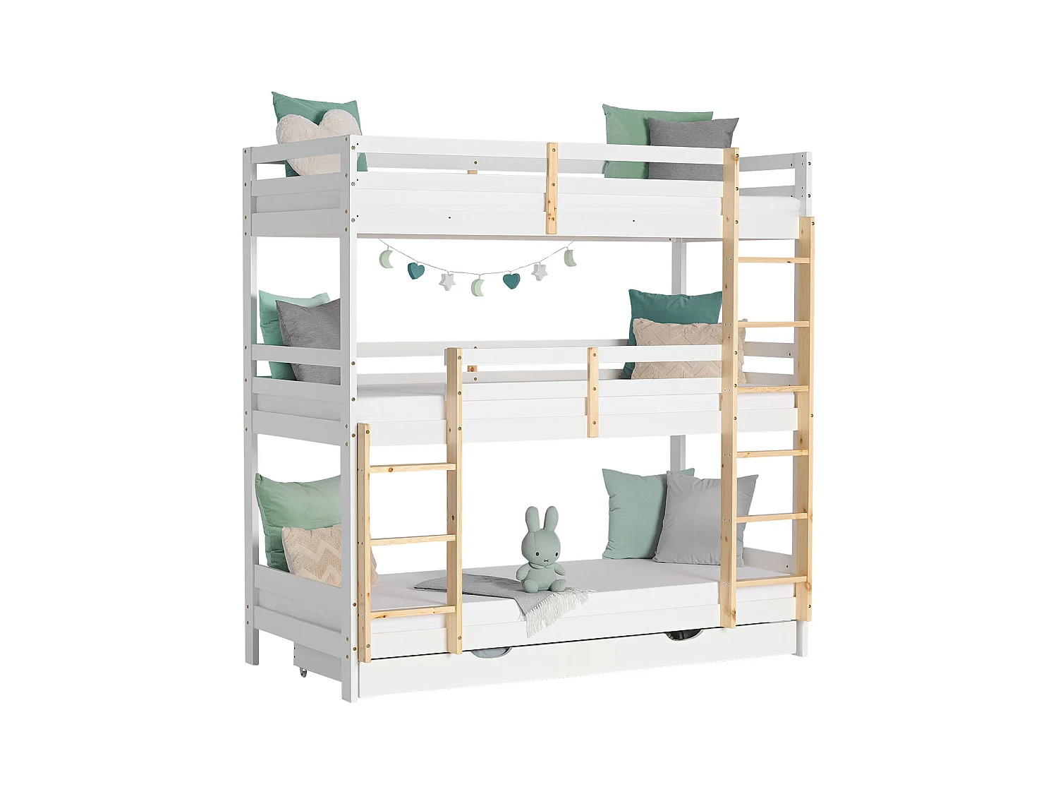 Etagenbett 90x200 cm weiß Kinderbett